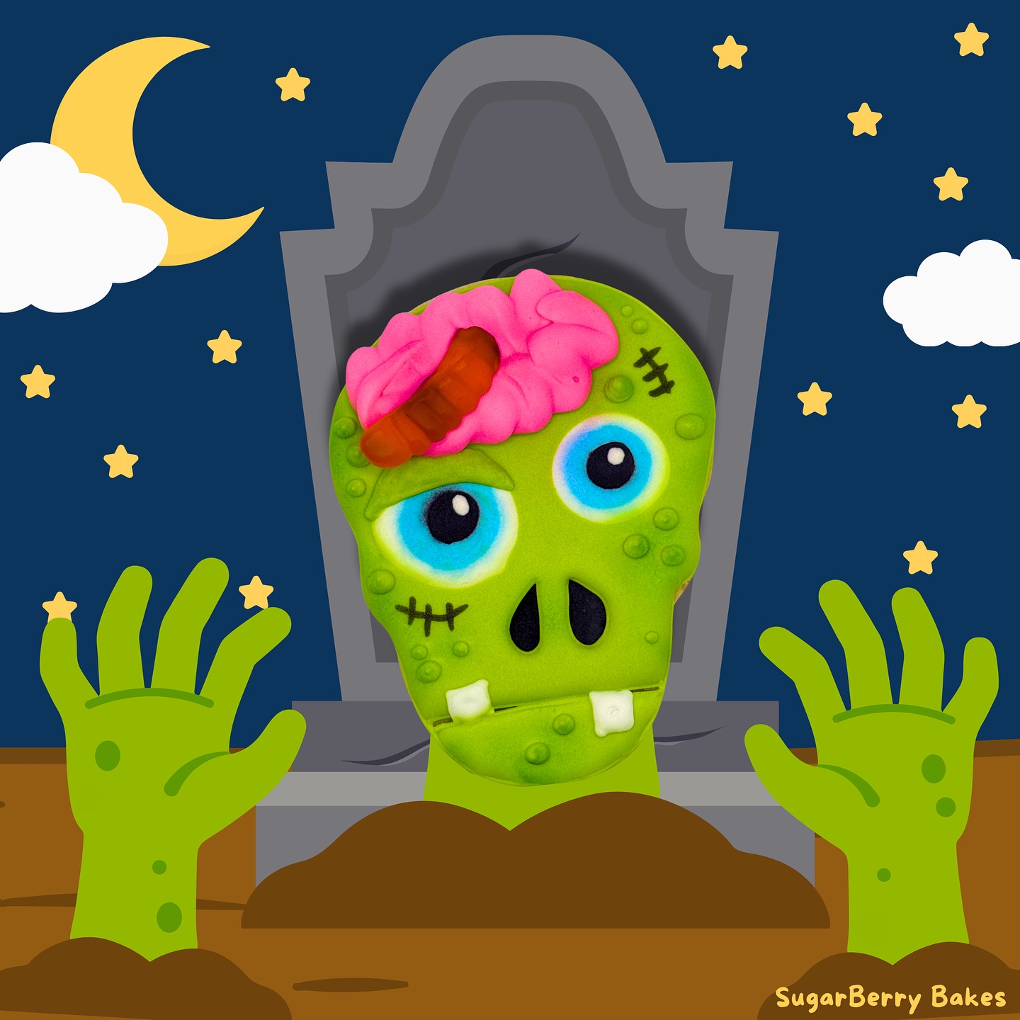 Ahhhrggg raahh blaaah Braaaains~
That’s zombie for “Order your cookies for Halloween before it’s too late!”
🕸️ Text (440) 815-1822 or email hellosugarberrybakes@gmail.com to place your order!
.
.
.
#cutedesserts #homemade #baking #decoratedcookies #bakedgoods #yum #foodiegram #bakery #sugarcookies #HandDecoratedCookies #foodie #dessert #cookies #homebaker#hellosugarberrybakes #halloween #halloweencookies #zombie #zombies