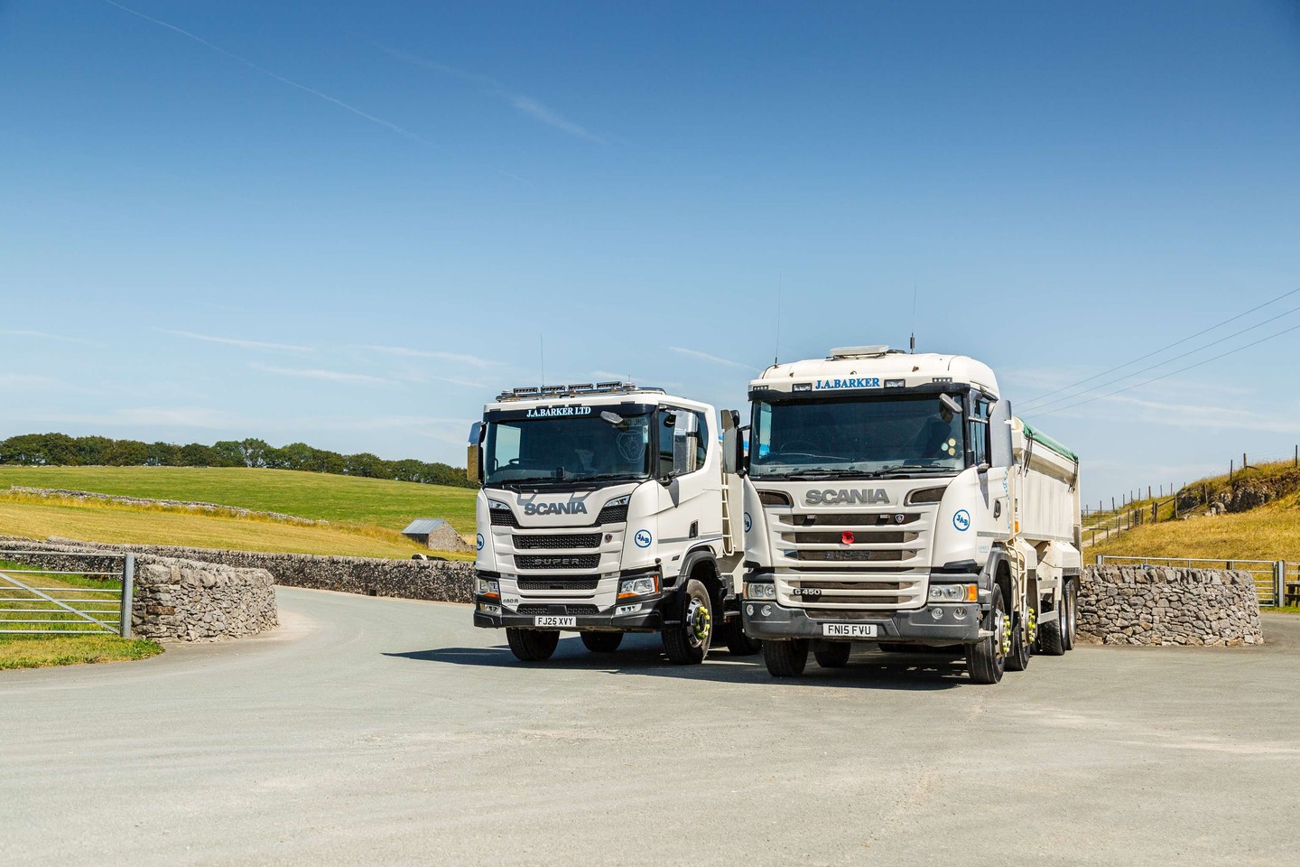 J A Barker Limited & Keltruck Limited, a partnership 20-years strong and still growing.
For the past 20 years Keltruck Limited have supplied J. A. Barker Limited with a range of Scania vehicles – in the shape of tractor units and eight-wheelers – and continue to support the family run firm in their journey within the aggregate industry.
Established in 1982 by Andrew Barker, the J A Barker Limited fleet has never failed to impress. The all-white cabs remain gleaming despite the harsh conditions they work in whilst the simple but elegant J. A. Barker Limited monogram motif they are adorned with helps them stand out from the rest.
Today, the Keltruck and J A Barker relationship remains strong. With Keltruck Account Manager, Calum Crooks continuing to supply these stunning units to the company!
To read the full article, please visit: https://www.keltruck.com/about-keltruck/news-centre/press-releases/j-a-barker/
To see more from J A Barker Limited, follow them on facebook: J A Barker Ltd
