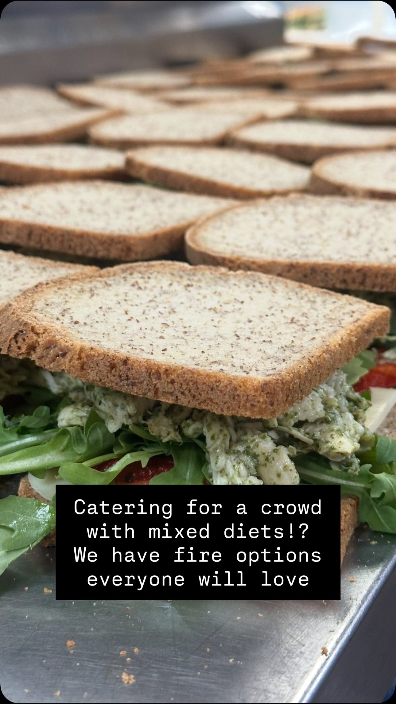 Catering for a crowd with mixed diets? No problem! No matter your guests’ dietary needs, we’ve got you covered 🧨💥🔥✨ From gluten-free, to vegan, to vegetarian, our catering menu has fire options everyone will love. We don’t believe in boring food, no matter what — only flavor-packed Copper Kings-approved eats 😎
Today's event for Rady's Children's Health included these bomb option 💣😋
🔥Gluten-Free Pesto Chicken Salad Sando
🔥Vegan Roasted Veggie Sando
🔥Seasonal Harvest salad
All taste, no compromise. Book us for your next catering event!
📍Copper Kings Burgers — San Marcos, CA. Catering provided in San Diego County.
.
.
.
.
.
.
.
#CopperKingsBurgers #BestBurgers #GourmetBurgers #JuicyBurgers #BurgerLovers #FoodieFinds #BurgerHeaven #HandcraftedBurgers #FoodiesOfInstagram #BurgerTime #GrillMasters #CheesyGoodness #TastyBurgers #BurgerAddict #EatLocal #Foodstagram #BurgerPerfection #MouthwateringEats #SmashBurgers #SanDiego #SandiegoEats #SDMagazine #bestof2025 #bestofsandiego #dontstopmenow #bestburger #bestrestaurant
#catering #specialevents