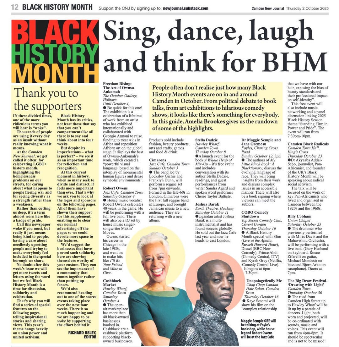 Thank you Isabel Loubser and Amelia Brookes at @camdenNewJournal @IslingtonTribune for promoting our event with @foylesforbooks this Sunday! It's not too late to join us! Tickets are available to buy via Foyles (link in bio).