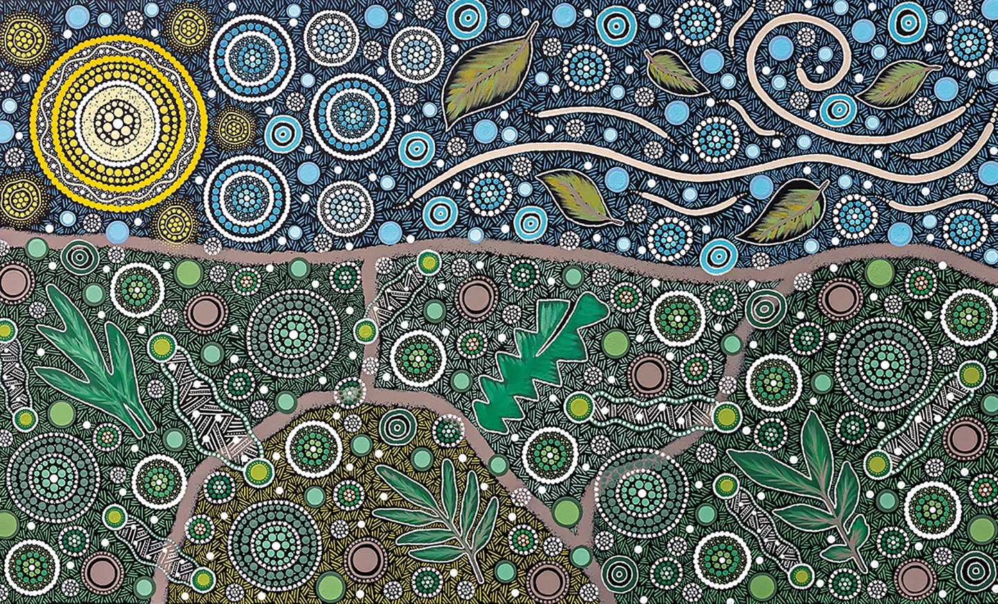 Wind Country 🍃
The artwork tells a story of renewal, guided by the sun, wind and a deep connection to our land - bringing together the wisdom of country and the power of nature.
Capturing the theme of energy, the environment and the future, Mel created this artwork for the @greenwindrenewables Reflect Reconciliation Action Plan 🖤💛❤️