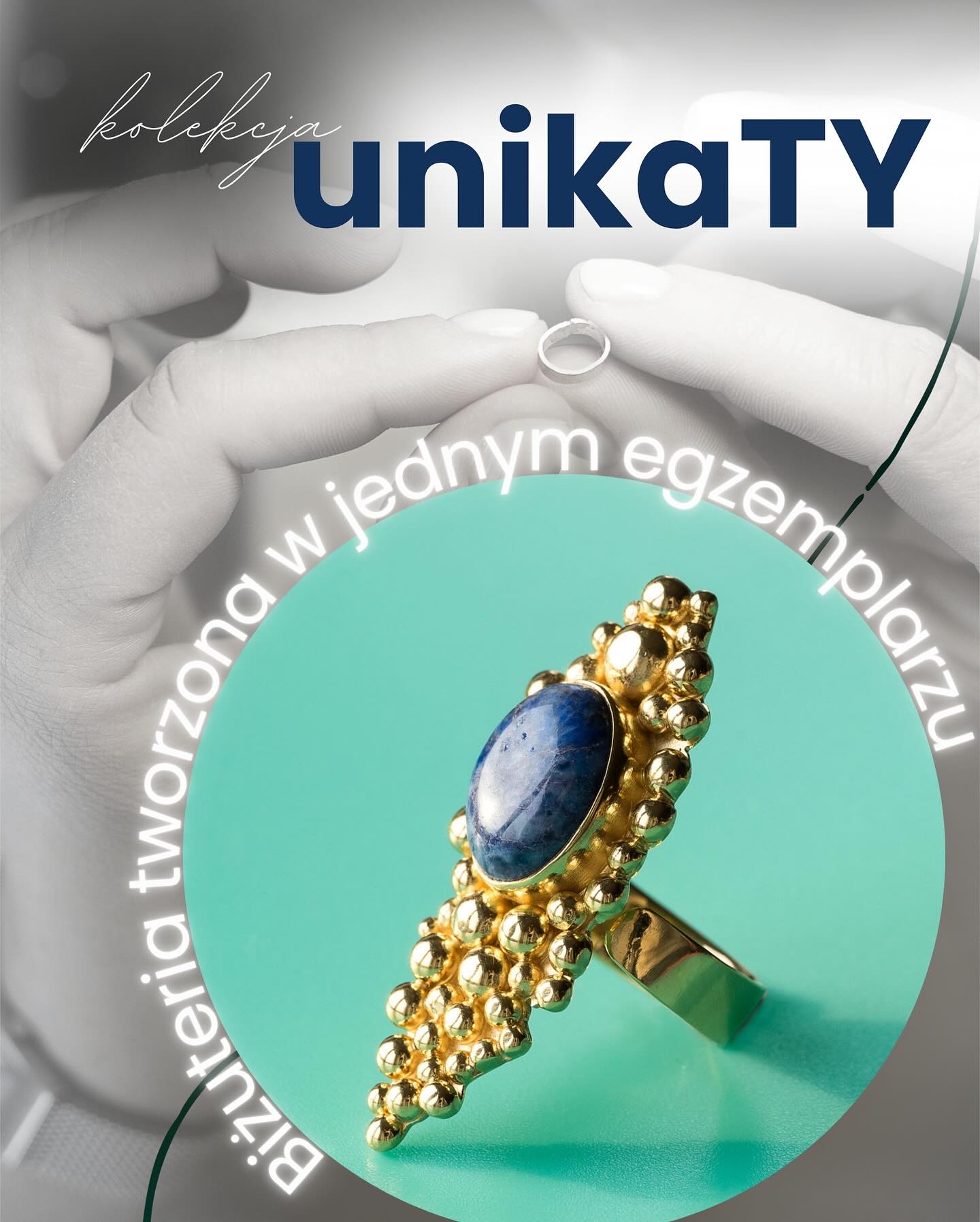 Kolekcja unikaTy to biżuteria tworzona w jednym egzemplarzu. Prace wykonuję ręcznie, wykorzystując tradycyjne techniki, których uczyłam się latami od mistrzów rzemiosła.
Każdy kamień wybieram tak, jak dobiera się przyjaciół. Długo obracam go w dłoniach, dopasowując oprawę, która wydobędzie jego piękno.
Tworzę biżuterię, która nie boi się być zauważona - niech podkreśli i Twoją odwagę.
Te prace rodzą się w ogniu, powstając ze szlachetnych materiałów i zostają z Tobą na zawsze.