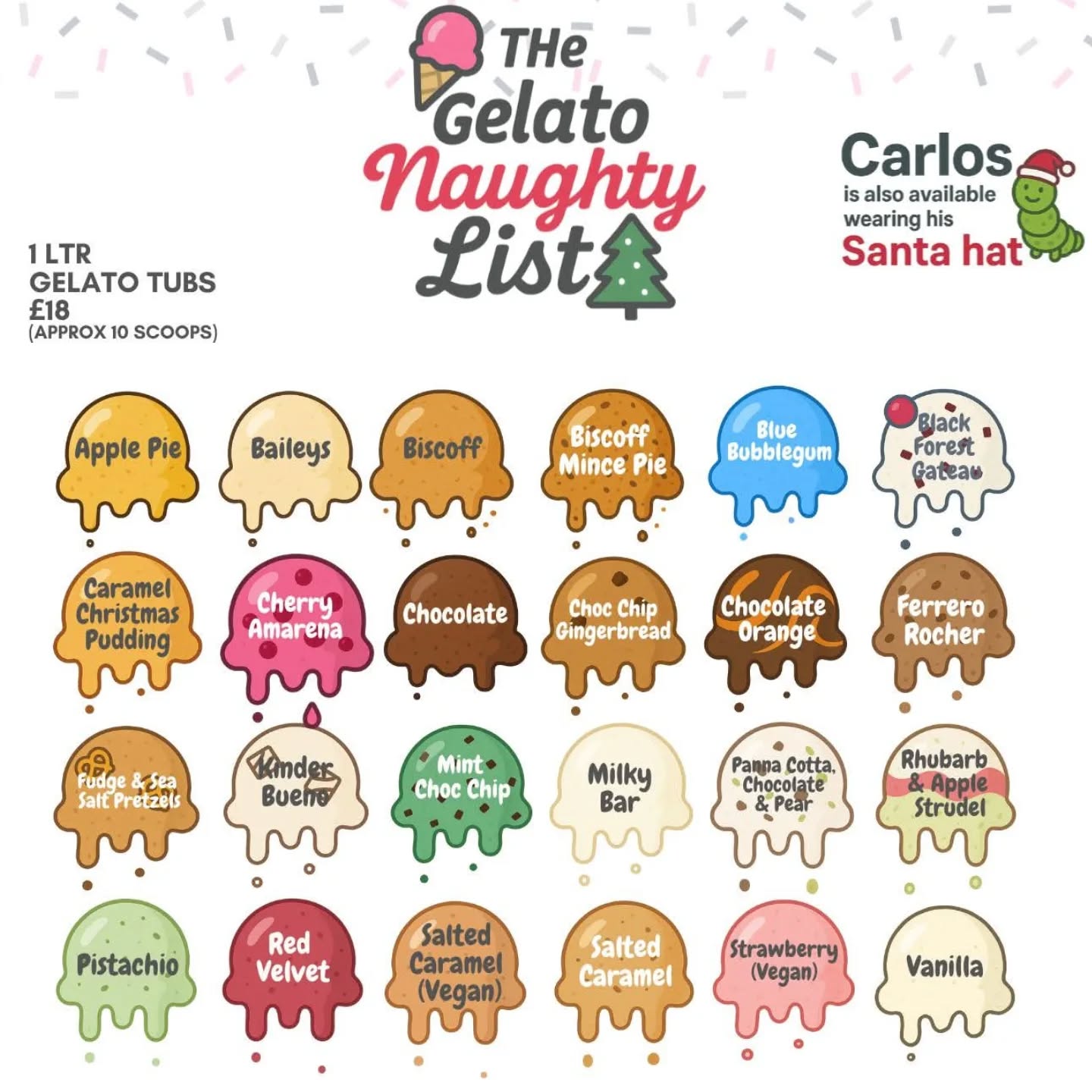 Our Gelato Yule Logs have returned, this year you can also pre-order 1L tubs online from our magical Willy Wonka Christmas flavour list!
🎁 Simply order online and choose your collection spot — Hitchin, Letchworth, or Weston — at checkout.
Be quick… once they’re gone, they’re gone!
www.fabgelato.com/shop