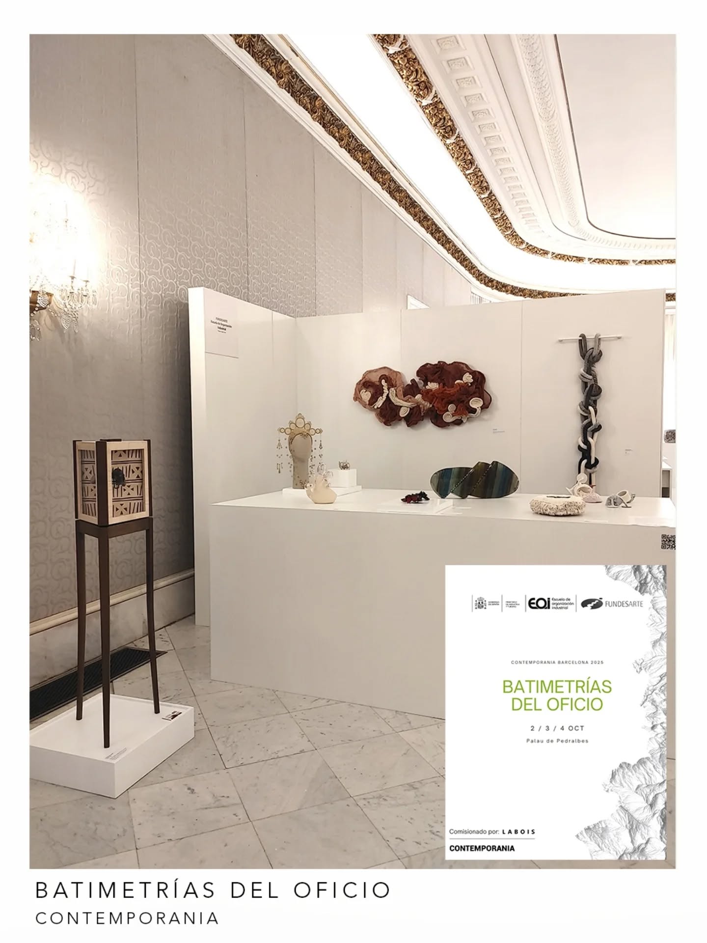 Del 2 al 4 de octubre tuvo lugar en Barcelona la segunda edición de CONTEMPORANIA Barcelona High Craftsmanship, en el emblemático Palau de Pedralbes.
Una cita imprescindible para la alta artesanía contemporánea que reunió a más de 150 artesanos y artesanas internacionales, explorando el diálogo entre innovación, materialidad y visión artística a través de disciplinas como la cerámica, la joyería, el metal, el textil, el vidrio, el papel o la madera.
Dos de mis piezas formaron parte del stand de Fundesarte comisariado por la agencia Labois.
Bajo el título “Batimetrías del oficio”, la exposición propuso mirar la alta artesanía como un territorio estratigráfico donde cada capa —técnica, material, cultural y ecológica— habla de una forma de habitar el presente, del cambio y de la resiliencia.
A través de la selección de once personas de diferentes regiones y oficios, este espacio representó un paisaje plural donde vidrio, cerámica, textil y madera dialogan con el mar.
Anca Ión anca3ion
Beatriz Zuazo @beatriz.zuazo
Cécile Ribas y Alex Frosum @cecile_ribas y @alexfrosum
Cristina Velasco @cristina_velasco_mora
Quim y Txell @quimitxell
Marta Armada @marta.armada
Regina Dejiménez @reginadejimenez
Rosa Nogués @rosa_nogues
Formar parte de esta exposición ha sido un verdadero honor. 💫
Gracias a @fundesarte , @labois_studio y @contemporaniabarcelona por esta oportunidad, y a mis compañerxs artesanxs por la generosidad, el talento y la complicidad compartida durante estos días.
Y gracias también a todas las personas que os acercasteis a conocer más sobre el proceso, la inspiración y los materiales que dan vida a nuestras piezas. 🫶
#altaartesanía #contemporaniabarcelona2025 #luxurycraftsmanship