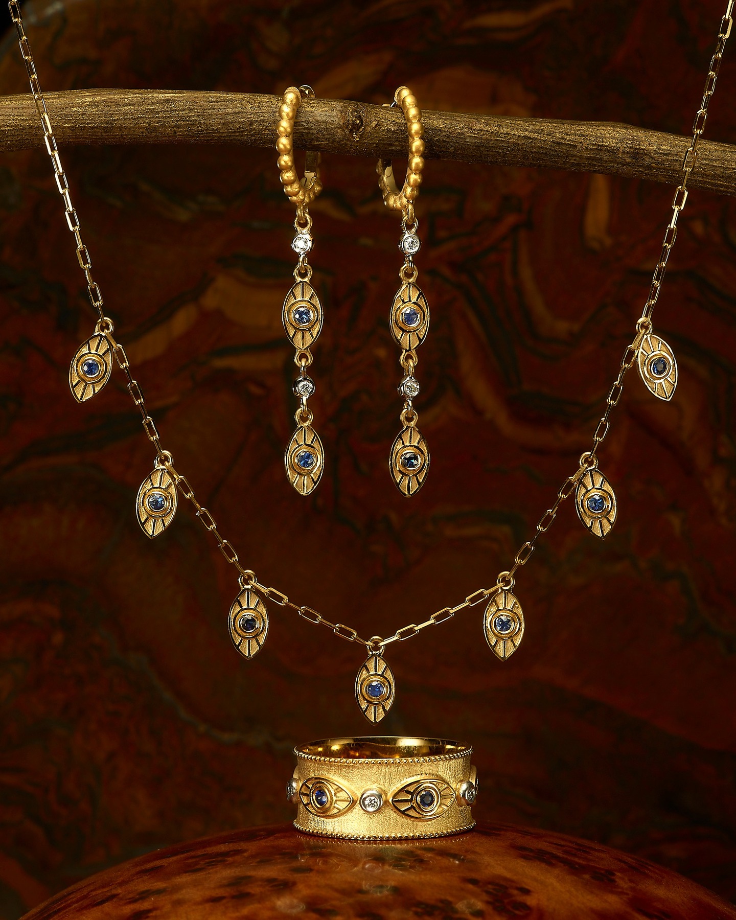 ✨ Protection meets elegance ✨
Our latest yellow gold collection features timeless evil eye motifs set with deep blue sapphires — a symbol of protection, luck, and beauty.
From the delicate earrings to the statement ring and matching necklace, each piece is crafted to shine with purpose and meaning 💙🧿
#EvilEyeJewelry #BlueSapphire #GoldJewelry #FineJewelry #MeaningfulDesign #JewelryLovers #ModernElegance #HandcraftedJewelry #GoldStyle #earrings #goldring #goldnecklaces #designerjewelry #sapphires