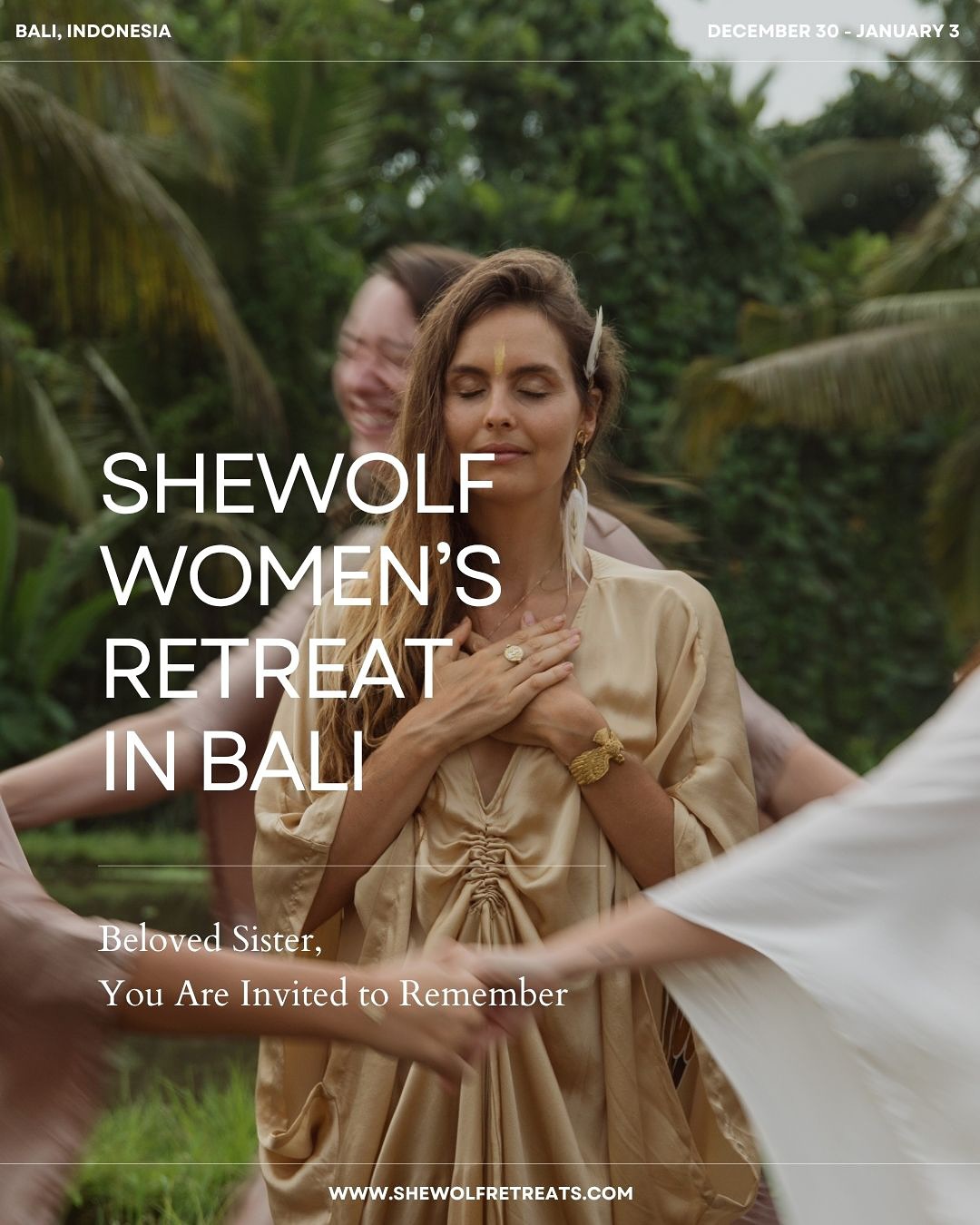 Over the years, SheWolf has become a sanctuary for women remembering their wild, unfiltered essence 🐺 the part of us that knows how to trust our instincts, open our hearts, and move through life with embodied power and presence.
This New Year, we gather again 🌀 in Bali, from December 30th to January 3rd to shed what no longer serves and step into 2026 fully alive, grounded, and clear.
Through somatic practice, ritual, feminine embodiment, deep rest, and sacred sisterhood, we will weave the ancient with the new, coming home to our truth and our sacred purpose.
Each SheWolf Retreat is a remembering.
A homecoming to the body.
A celebration of the feminine untamed.
If you feel the call to close the year in ceremony and rise renewed, this circle is for you.
SheWolf Retreat in Bali
December 30, 2025 – January 3, 2026
Love & Howls,
Your SheWolf Sister
#shewolfretreats #retreatbali #healingfromwithin #sisterhoodrising #revolution #shewolf #wildwomen