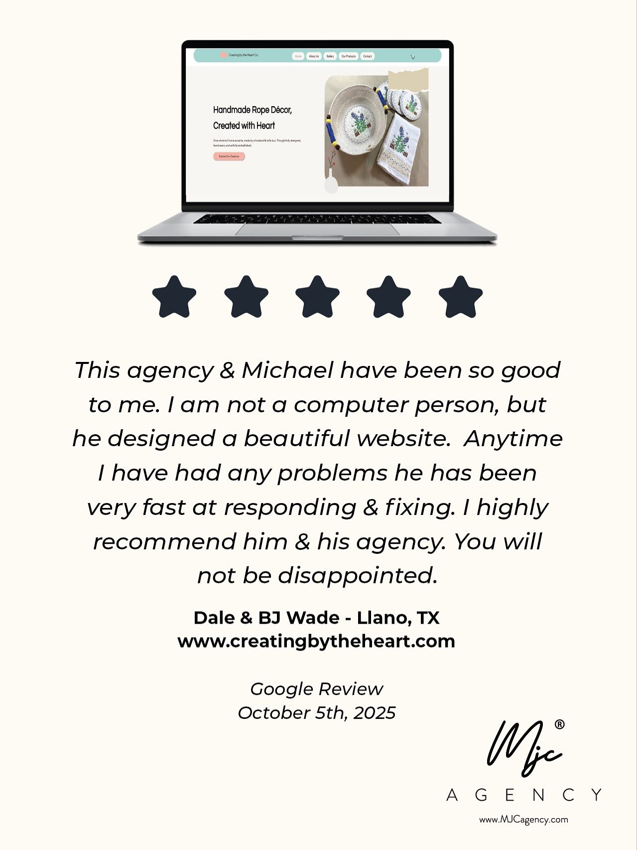 ⭐️ Thank you @creatingbytheheartco ! So glad we could bring it to life for you. Ready to launch a new #website for your business? Send us a DM and join the other 1900+ clients we’ve helped launch online since 2020.
#wix #wixstudio #businessowners #newbusiness #busineswebsite #websiteservices #wixdesign #googlereview #clientreview #successstory