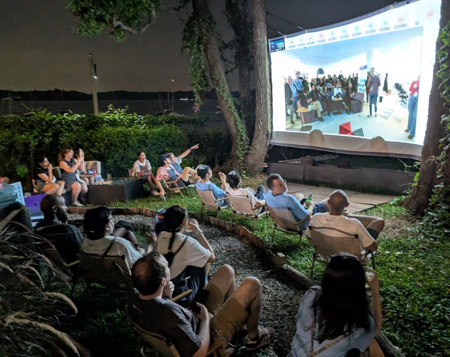 Full house at or outdoor movie screening!