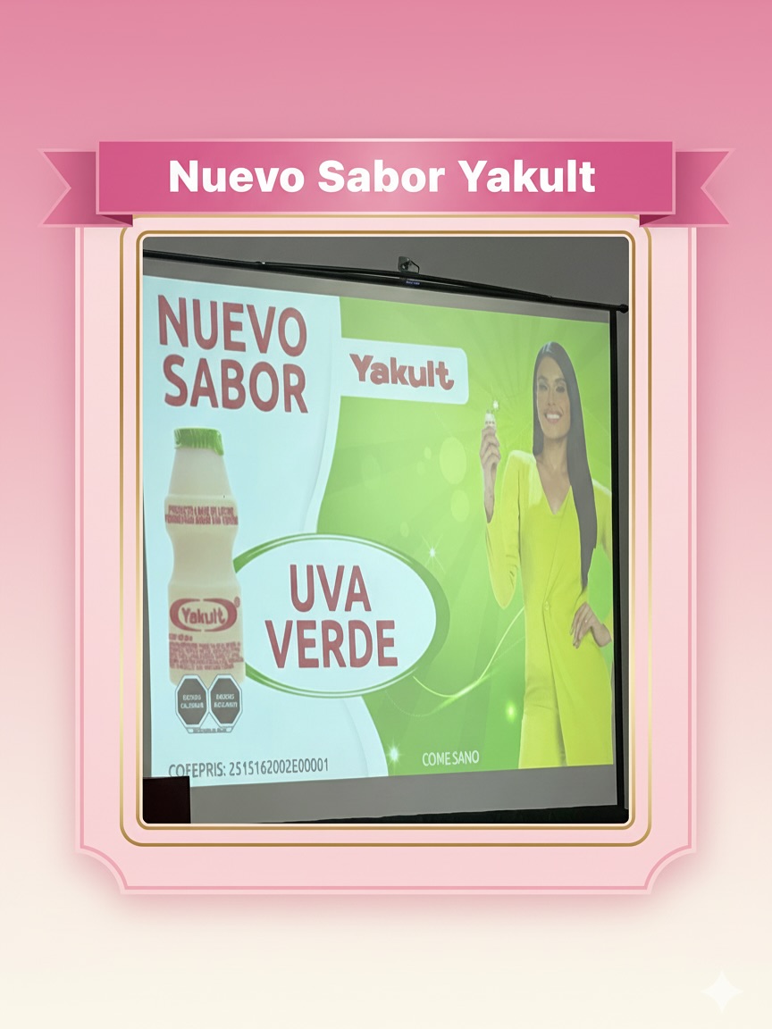 @yakultmexoficial presenta su nuevo sabor #uvaverde ya lo probaron? @kristalsilva_