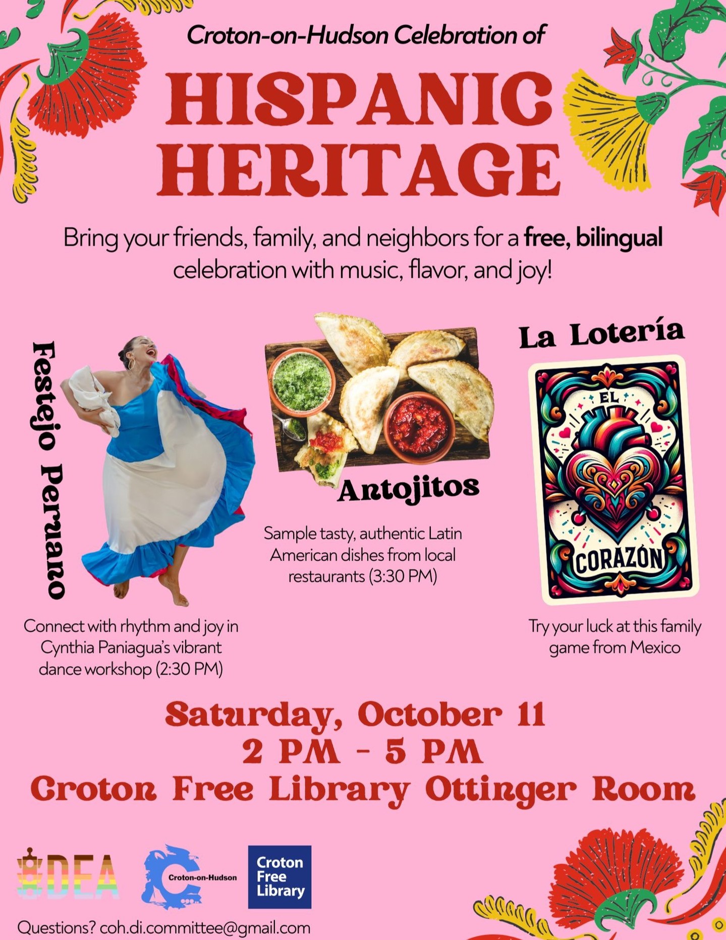 This Saturday Oct 11th, I'm teaching a free Festejo workshop at Croton Free Library. This is a family friendly event celebrating Hispanic Heritage month, so bring your familia and enjoy dance, antojitos, cultura and community. ESO!
More info below:
Where: Croton Free Library
171 Cleveland Dr, Croton-on-Hudson NY10520
Class time: 2:30 pm
No need to register, just come on in and enjoy !
I'm back in NY refreshed and excited to continue teaching and sharing Peruvian dance con todo mi corazon. No pare sigue sigue!
Special thanks to @villageofcroton,
Croton Free Library, Cristina Alvarez Arnold and dancestra @una_milagros for the invite and making this event possible !
#kaypachadance #culturaldanceeducator #peruvinadanceworkshops #festejo ##festejowithfamilia #ilovewhatido #hispanicheritagemonth #vamosabailar