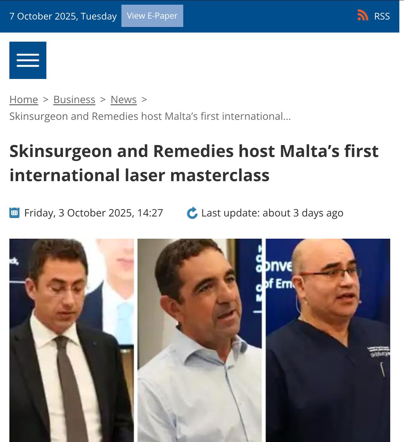 Feeling very proud of my team.
https://www.independent.com.mt/articles/2025-10-03/business-news/Skinsurgeon-and-Remedies-host-Malta-s-first-international-laser-masterclass-6736273645
www.skinsurgeon.eu
Info@skinsurgeon.eu
#laser #plasticsurgeon #medicaleducation #cpd #scars #aestheticsurgey