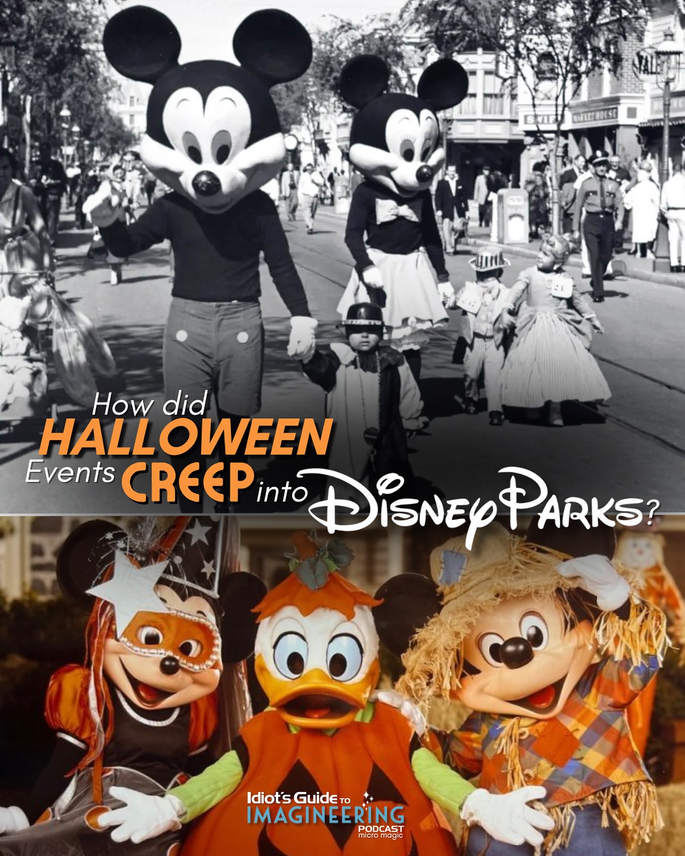 Somewhere between thunder and trick-or-treaters, Amanda opens the doors to Halloweentown for a frightfully fun Micro Magic episode! 💀🎃
Discover how Disney’s Halloween celebrations began from Disneyland’s Parade of the Pumpkins in 1959 all the way up to today’s spook-taculars like Oogie Boogie Bash.
There’s always room for one more listener…wherever you get your podcasts. 👻