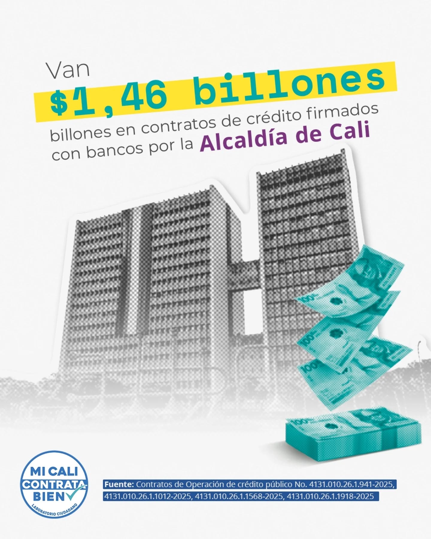 ¿Sabés en qué va la @alcaldiadecali con la operación de crédito público? 🤔
Aquí te contamos cuánta plata hay ya contratada con bancos y cuáles son los proyectos financiados.