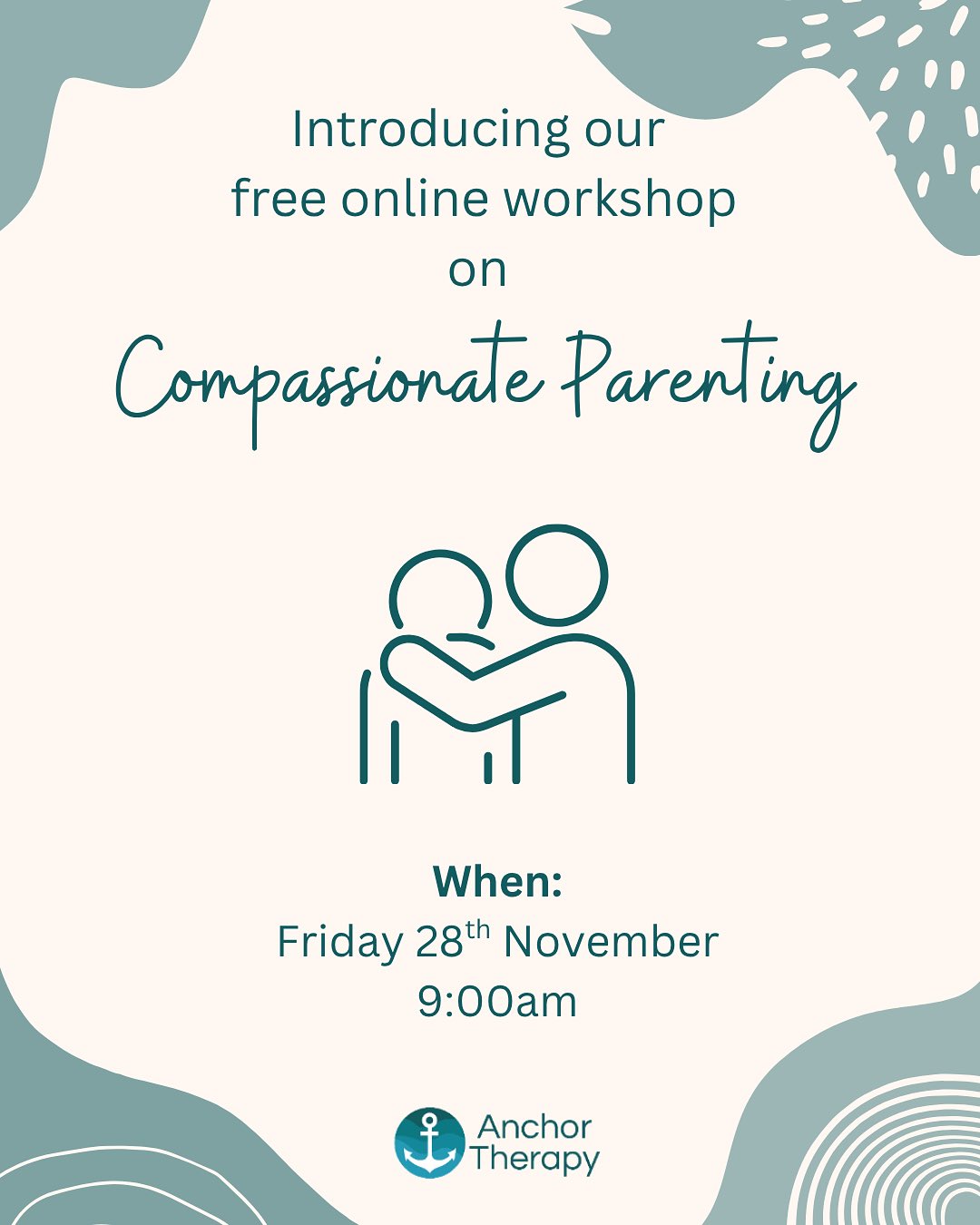 FREE Online Workshop for Parents of Teens & Young Adults.
🗓️ Friday 28th November
⏰ 9:00am – 10:00am (via Zoom)
Are you feeling stressed, stuck, or disconnected in your relationship with your teen or young adult?
You’re not alone. We’re seeing a big rise in parents reaching out to us for support, and this interactive workshop is here to help.
Join us for a relaxed, interactive one-hour workshop designed to help you:
- Build healthier communication with your young person
- Understand what’s driving conflict and burnout
- Reconnect with your values as a parent
- Reflect, recharge, and learn simple strategies that make a difference for you and your family
- Connect with other parents who are experiencing similar struggles
This is a safe and supportive space for parents and caregivers of young people (13+) who might be feeling:
Constantly nagging or clashing with their teen
Lost on how to connect or communicate
Neglecting their own needs while trying to support others
In need of a pause to reflect and reset
✨ Come connect, grow, learn, and breathe.
Spaces are free but limited — register now info@anchortherapy.ie.
#ParentSupport #ParentingTeens #ParentingYoungAdults #OnlineWorkshop #ParentingCommunity #ParentingStress #SelfCareForParents #OccupationalTherapy #parentconnection