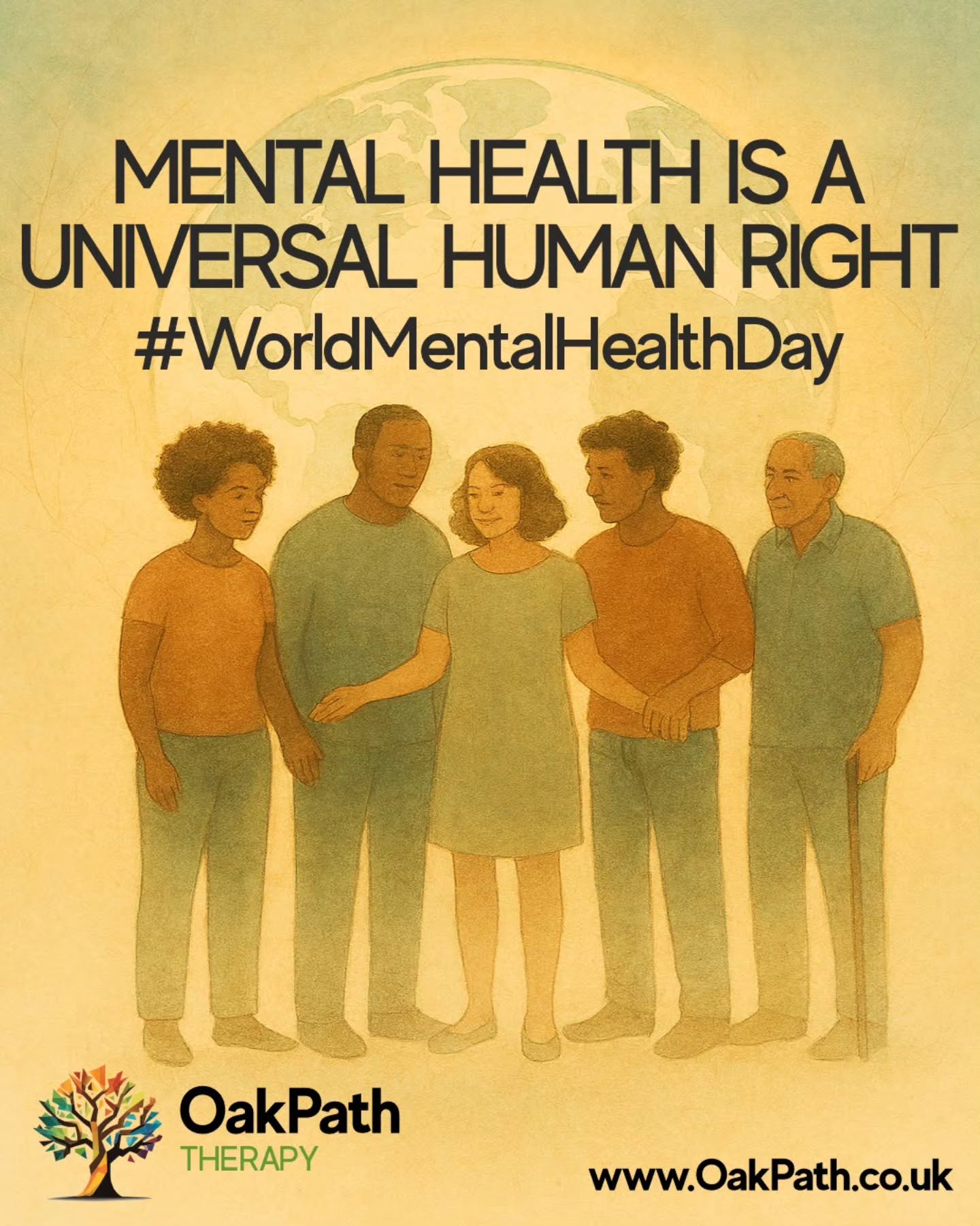 The world feels heavy right now. 🌍
Conflict. Oppression. Injustice.
On #WorldMentalHealthDay, we’re reminded that mental health is a universal human right, but it’s hard to feel safe when the world isn’t.
Mental health isn’t a luxury. It’s a necessity, especially for those facing discrimination, loss, and instability.
Let’s move beyond awareness and towards equity, empathy, and action.
💚 Because everyone deserves the chance to heal.
#WorldMentalHealthDay #OakPathTherapy #MentalHealthAwareness #TherapyIsForEveryone #EqualityMatters #QueerTherapist #Neurodiversity #POCmentalhealth