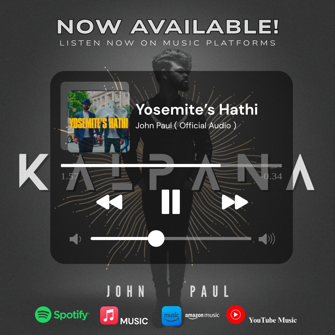 Audio is Out on all streaming platforms for Yosemite's Hathi! Grateful to @elisetestone @rohithyourboat and the one and only @shankar.mahadevan ji for their incredible contribution to the song. Want to specially thank the bass legend @tonygreybass for the outstanding playing along with @bihumukherjee on percussion , @stefano_brognoli on drums @ken_aihara on Keys , Will Allen on Horns who all have brought the song so much life through their unparalleled playing. @hersh.desai.9 has done a marvelous job on the mix and @machinejk76 did such an amazing master!
The amazing music video done by the very talented @ananya.chatterjee.31 and @rimilchowdhury for the cinematography and my beautiful partner @thisispriyankabhatt for the story idea . Special thanks to @grazicraziness and Priyanka for such amazing support and sorting all the paperworks! Music Distributed by @universalmusicindia .
My heartiest love goes out to my friends and and bandmates @sambitc @rahulputai for believing in me and all the support along with @ziamuzik , Bihu.
Special thanks to my mentor Arijit Singh for the constant love and support you shower always. @alaapg @imshaikhazhar for your love and help.
Yosemite's Hathi is the first song from my debut album K A L P A N A and i dedicate it to my ever loving mother who is up there blessing me. I will always meet her through my music.
Enjoy the track and share!