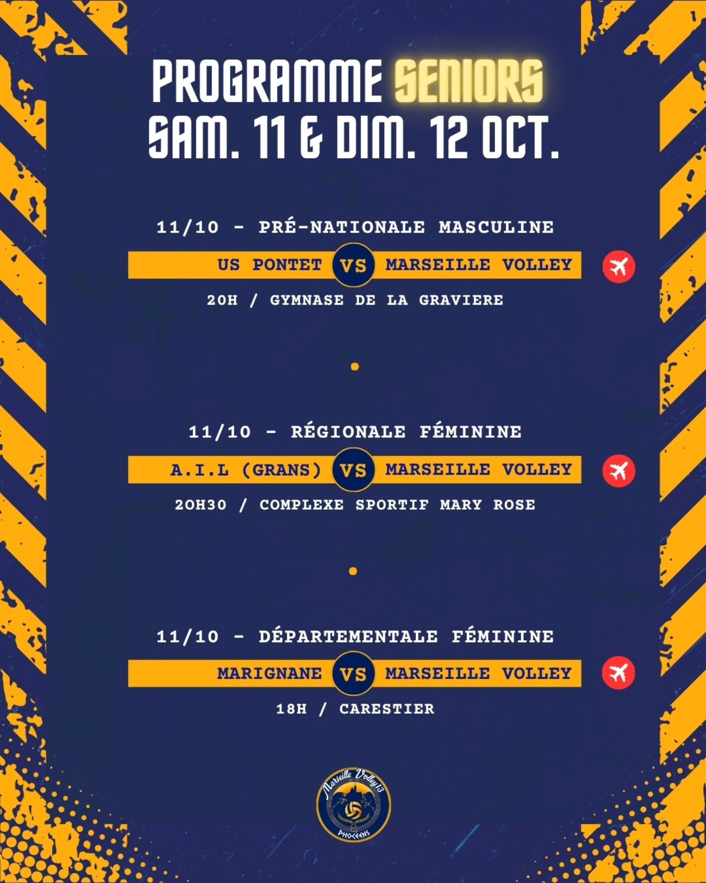 Programme du week-end
Beaucoup de match en Coupe de France pour nos jeunes 🔥 on vous attend nombreux à La Rose pour encourager nos M13F samedi