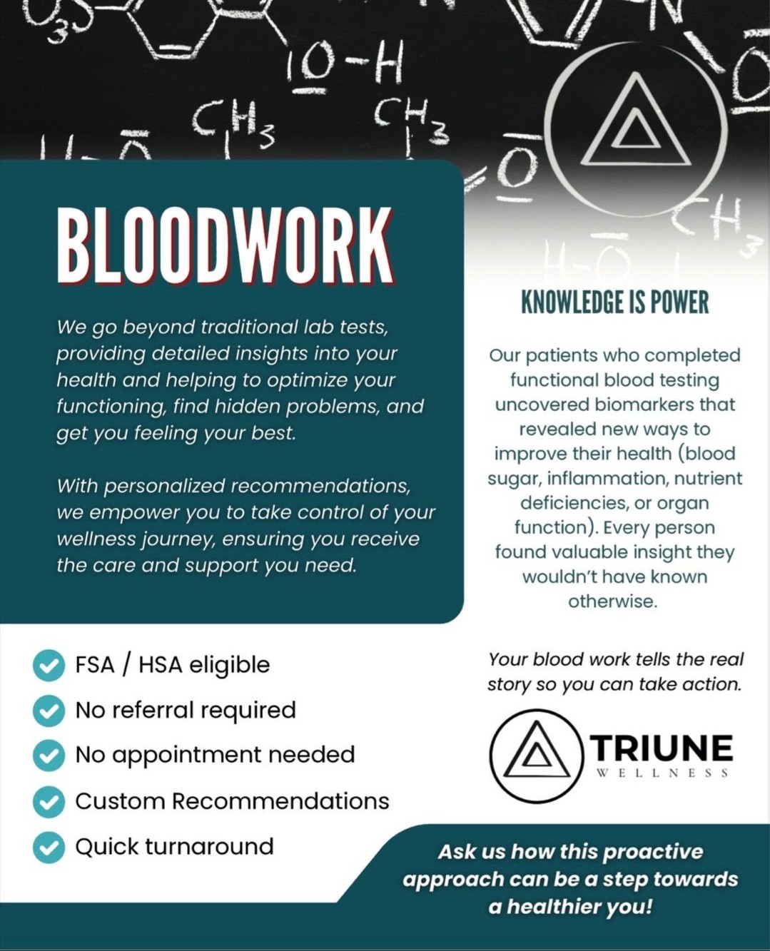 Your blood tells a story—let’s read it.
At Triune Wellness, our functional bloodwork panels go beyond traditional testing. We look for hidden imbalances in inflammation, hormones, nutrients, and more—so you can finally understand what’s going on beneath the surface.
No referral. No appointment. Just answers.
FSA/HSA eligible.
👉 Learn more: www.triune-wellness.com/functional-medicine
#TriuneWellness #FunctionalMedicine #HopkintonMA #Bloodwork #HolisticHealth #Inflammation #OptimalHealth