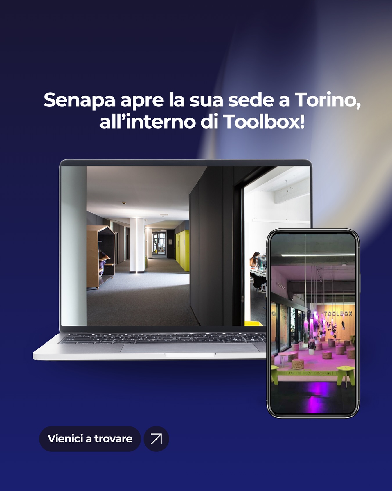 ✨ Senapa apre la sua sede a Torino, all’interno di Toolbox!
Un nuovo spazio che non è solo ufficio, ma punto di incontro dinamico per chi vuole trasformare idee in crescita.
Grazie alla collaborazione con Toolbox, possiamo offrire consulenza ancora più vicina, personalizzata e concreta alle aziende del territorio.
💡 Qui non portiamo solo il nostro know-how, ma entriamo in una community innovativa pronta a costruire insieme il futuro dell’impresa.
👉 Vieni a trovarci a Torino, da oggi siamo anche qui!