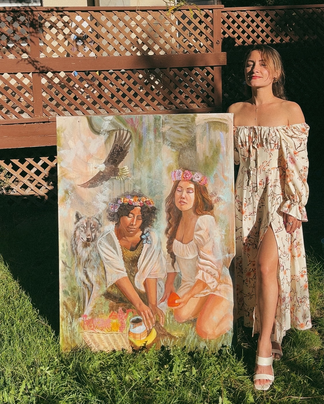 This piece came to life in the middle of my own transition. What I thought would take me a couple of weeks, ended up taking months.
There are some pieces that I just dont try to push to be done. At other times I push myself to work on a piece but this one was different. There was something that wanted to be communicated and it required my time and presence, as well as what I was going through.
“Renacimiento” is a complete death of a “self” and a rebirth of a new one. A complete metamorphosis of the identity.
So as I was painting this collection, I felt everything.
This piece “Garden of Becoming” is sacred. Its a communion with the earth and the heavens, the void and Creation itself.
There are so many symbols throughout that is left to your personal interpretation. As I always share, each painting has an individual message for you, and only you can decipher that messafe.
For me, this piece is a visual invocation of patience, prayer, vision, action and trust.
Curious to know, what does this piece communicate to you? Let me know in the comments 👇