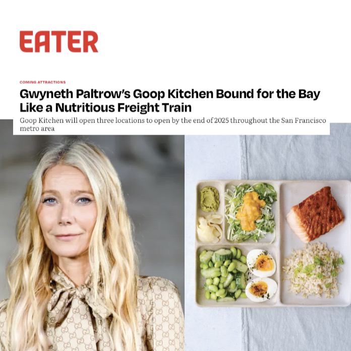 ✨ Big news, Bay Area! Gwyneth Paltrow’s wellness empire Goop Kitchen is coming your way.
We’re scouting kitchens, to-go spaces, and restaurant locations to bring the magic to life.
Think your spot has the vibe — we want to see it! 💫
#GwynethPaltrow #WellnessEats #BayAreaFoodies #RestaurantSearch #GoopEats #reatilwest #goop