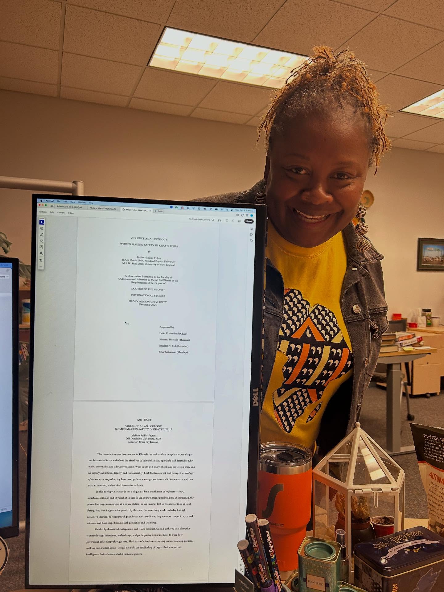 It’s almost 3 am, and…the #dissertation baby is out in the world—draft for review by the committee. We are delirious from no sleep for two days, but it’s time to get this amazing work out #ecologyOfViolence