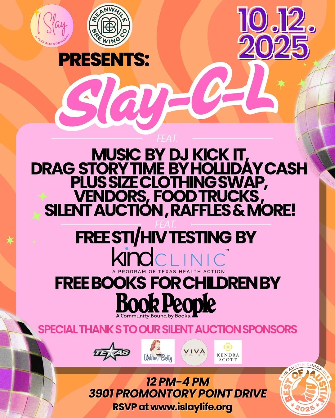 We’re excited to announce that we will be setting up at Slay-C-L this weekend hosted by @islay_youslay , a 501(c)(3) nonprofit, kicking off a year-long fundraiser. There will be lots of fun activities, food, performances, and 20+ amazing vendors.
We will also be participating in their silent auction, look out for our self-care basket with some goodies dedicated to self-love and healing. Come check it out, we would love to see you there!
Sunday, October 12, 2025 • 12-4pm
Meanwhile Brewing Co, Austin TX @meanwhilebeer
Don’t miss it — RSVP now (it’s FREE!) & see the full line up → www.islaylife.org or visit the link in my bio!
#SlayCL #AustinEvents #EveryBodyBelongs #ISlayLife #Austin #Austintx #PlusSizeCommunity