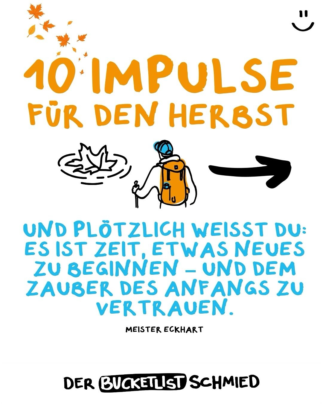 🍂 Raus aus dem Herbst-Blues – rein ins Erleben!
Der Herbst ist mehr als Grau in Grau - er ist per se schon bunt. Er kann zur Bühne für neue Erlebnisse werden.
✅ Hier findest du 10 Impulse, wie du den Herbst richtig spürst – statt ihn nur zu ertragen:
Von Laubhaufen-Gaudi über Bier-Tasting mit Schmiede-Schmäh bis zum Wald-Solo mit Gedankenpower.
📲 Wische durch – und such dir deinen nächstes Erlebnis.
Und wenn dir was taugt, schick’s weiter oder speichere es für später ab!
#ErlebnisHerbst #BucketlistSchmied #ImpulseFürsLeben #LaubLiebe #HerbstErleben #RausInDieNatur #InneresKind #WorkLifeRomance #FeuerEntfachen #ErlebnisImpulse #KleineAbenteuer #HerbstZeit #GedankenSpaziergang
