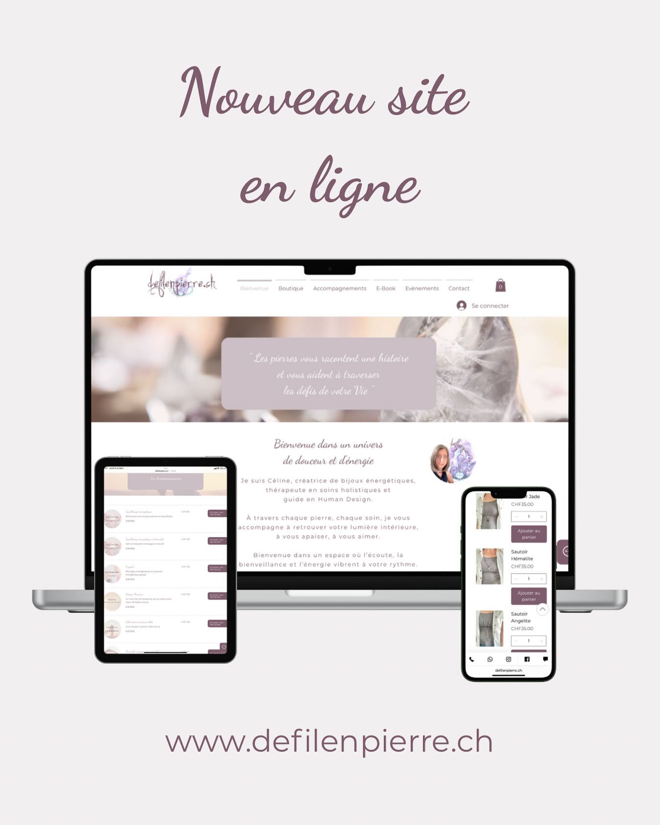 Après plusieurs mois d’attente… mon nouveau site est en ligne !
Plus fluide, plus intuitif, plus aligné avec mon énergie du moment.
Un grand merci à @creanouk_design pour son écoute et son magnifique travail 🙏🏻
Les bijoux arriveront petit à petit, mais si une pierre vous appelle, écrivez-moi — j’ai peut-être déjà votre bonheur en stock 💎
Lien en bio : www.defilenpierre.ch