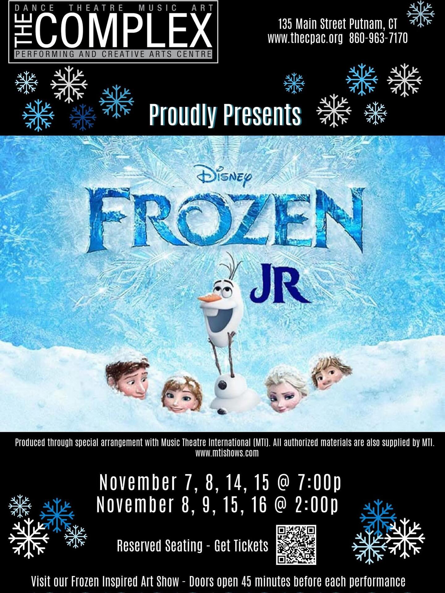 ❄️ The wait is over! ❄️
Frozen JR. tickets live today — and it’s reserved seating, so pick your perfect spot before they’re gone.
🎫 Get tickets: www.thecpac.org/performances