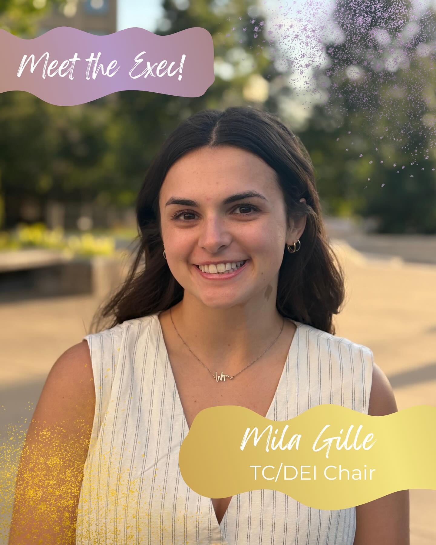 Meet our exec team!✨💜
Hey Badgers! Let’s continue to get to know our exec board! Next up: Mila!👸
⭐️Mila Gille
💁♀️TC/DEI Chair
❕Senior
📚Neurobiology with certificates in health in the humanities, leadership, and environmental studies
🏔️Fun Fact: Mila’s goal is to travel to all the national parks and have been to 9/63!
#amomentofmagic
#bravestrongfearless