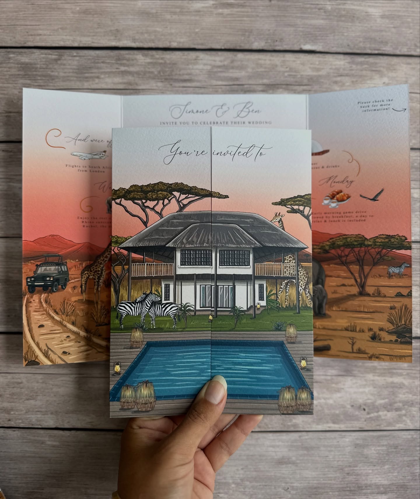 ✨The front of this beautiful gatefold card ✨ 🐘🐅🦓 at the beautiful @zebrahills