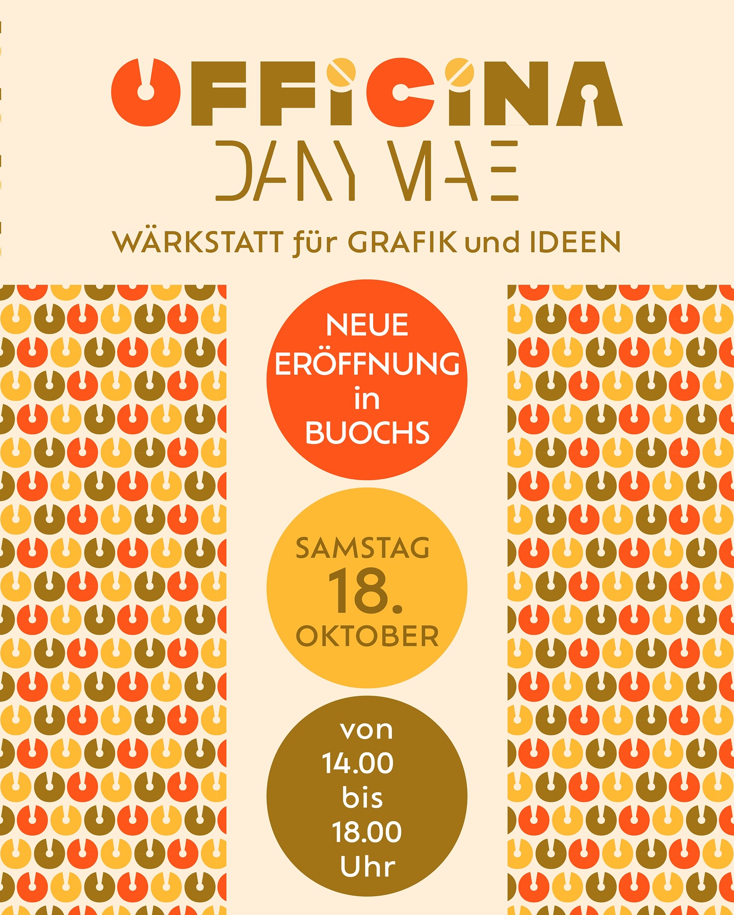 ✨Ich freue mich riesig, euch in meinem Laden zu begrüssen! ✨

Save the Date🙌🏻

🗓️Samstag, 18. Oktober
📍Beckenriederstrasse 4, Buochs
#OfficinaDanyMae #Buochs #Nidwalden #Neueröffnung #Grafikdesign #selbstgemacht #kunst #Herzensprojekt #SchweizerDesign #Designliebe #KreativLaden #corporateidentity #SelbstgemachtMitLiebe