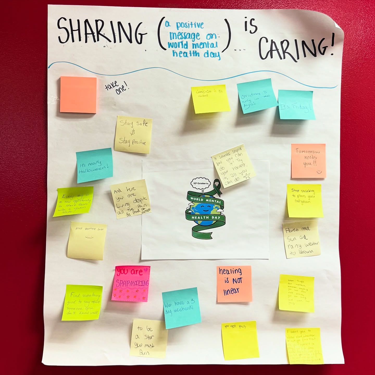 In honor of World Mental Health Day, Spire students and faculty spent time writing thoughtful messages to leave each other on these Positive Post-it Boards.
Now it’s your turn! Take a moment, look through, and let us know what you’d add.
#fairfieldcounty #westchestercounty #connecticut #connecticutschools #privateschool #privatemiddleschool #privatehighschool #therapeuticschool #therapeuticdayschool #specialeducation #bethelct #brookfieldct #darienct #fairfieldct #greenwichtct #reddingct #newcanaanct #norwalkct #ridgefieldct #stamfordct #westonct #westportct