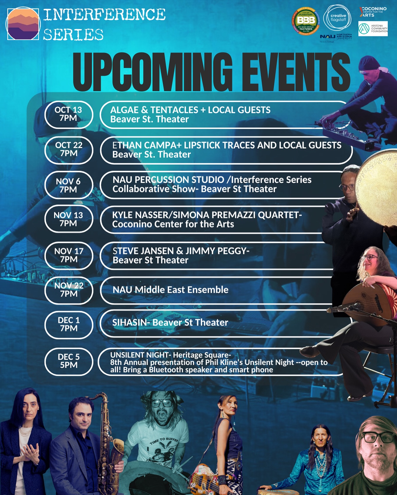 Don’t miss @spacetravelersunion tonight or any of our amazing upcoming shows all @beaverstreettheatre and @coconinoarts