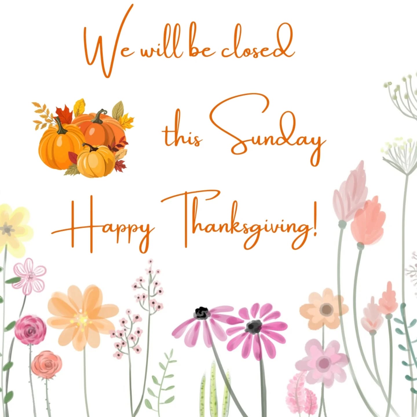 Wishing everyone a Happy Thanksgiving weekend!