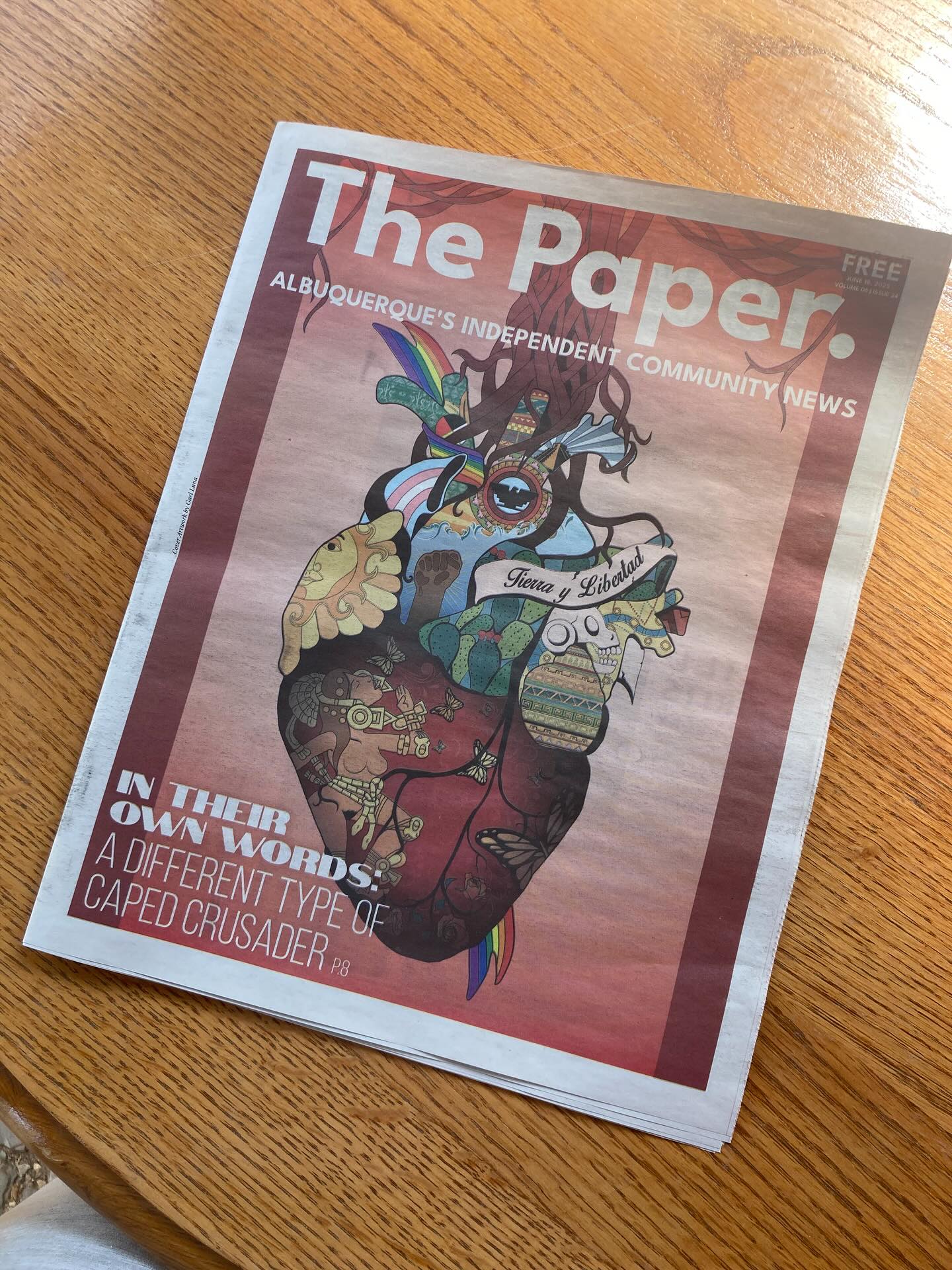 I had a busy summer this year. I worked on my major public art commission, presented my work at conferences, hosted community conversations, and had my art published in The Paper, Albuquerque’s Independent Newspaper.
In June, I participated in an interview for the Pride edition, where I discussed trans people in sports and as immigrants. I shared how trans individuals have been uniting to support one another and highlighted local initiatives that promote protections for all.
Grateful for the opportunity to contribute my art and thoughts to broaden the conversation about trans athletes and immigrants in New Mexico.