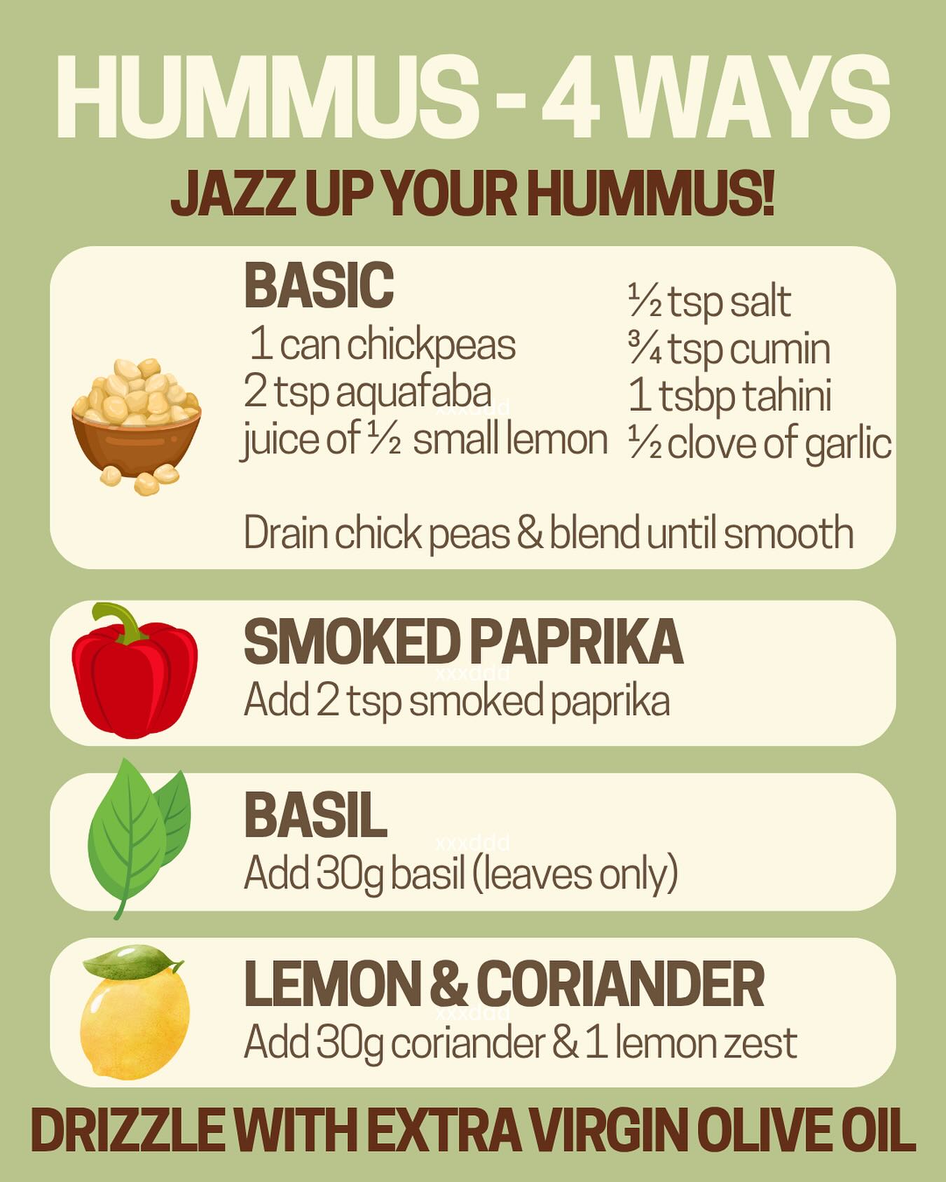My first ever infographic! 😅 I’m a chef, not a tech expert, so building a website, Canva designs and “infographics” (which I’d never even heard of until recently) has been a learning curve.
Here’s my first go — Jazz up your hummus! 🧄🍋
What do you think?!
#frome #fromesomerset #plantbasedcookeryschool #vegancookeryschool #PlantBased #vegan #littlefromecookeryschool #canva