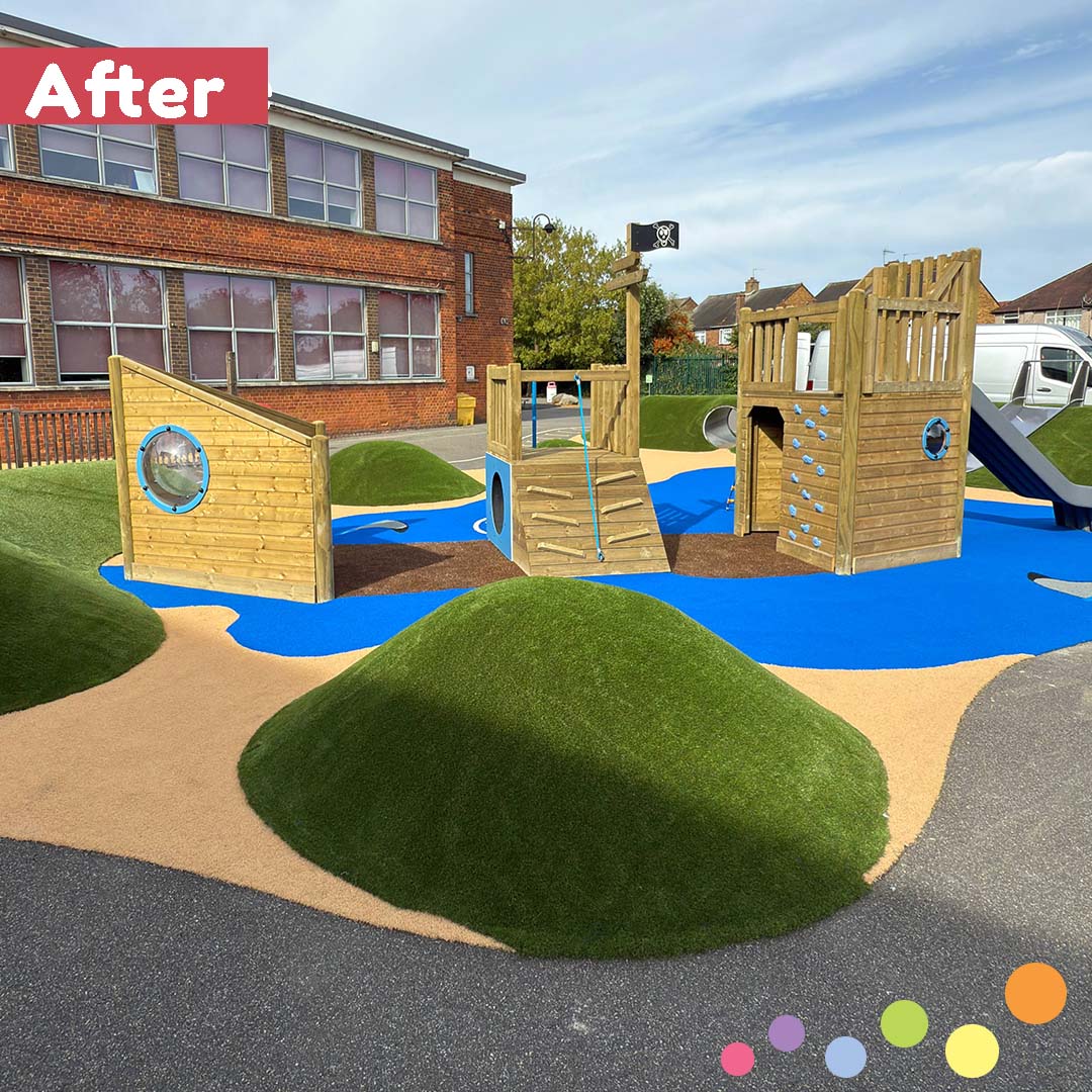 Take a look at this transformation at Hewens Primary School in Middlesex!
This space has been transformed by installing Luxury Artificial Grass Surfacing and replacing their play boat with a brand new Adventure Ark⚓
Read more about this project on our website!
#PlaygroundTransformation #pirateplayground #PlaygroundEquipment