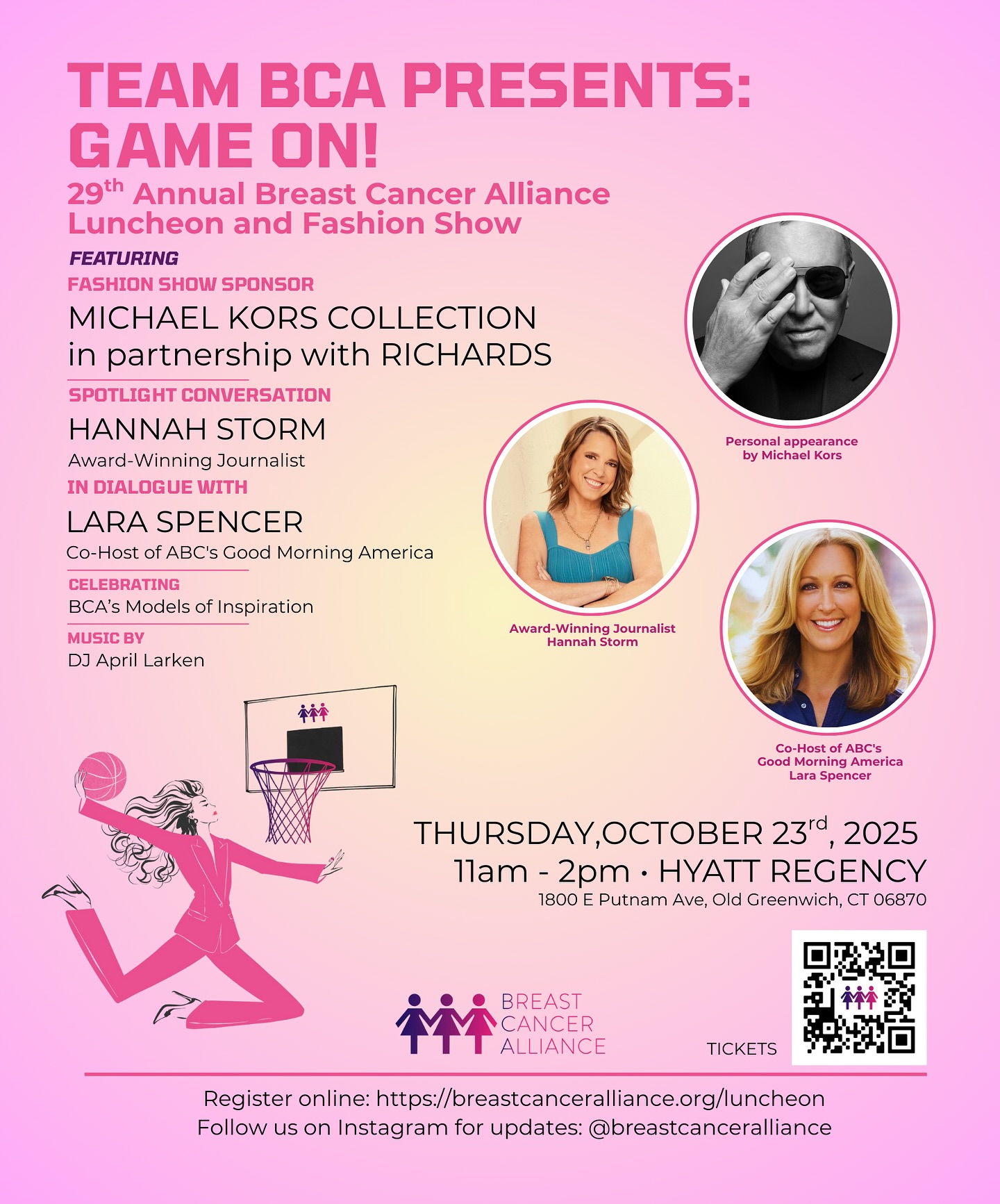 TEAM BCA: GAME ON!
Join me at the @breastcanceralliance Annual Luncheon on 10/23!
At the helm of this year’s luncheon are 4 incredible co-chairs: @jdkdesign.inc, @ninalindia, @loismkelly and @jstein2522 - this will surely be a day of inspiration, empowerment, and style!
TEAM BCA: GAME ON! celebrates the power of teamwork, unity and community action. It reflects the incredible energy and dedication that each supporter brings to BCA and the collective impact we can make when we come together to advance BCA’s lifesaving mission.
Headlining the program is my dear friend and award-winning journalist @espnhannahstorm, who will be joined by @lara.spencer, co-host of ABC’s Good Morning America, along with renowned fashion designer Michael Kors @michaelkors, who will present his latest collection in the signature runway fashion show. And of course, the stellar and iconic @djaprillarken will be spinning her signature vibes!
As always, the highlight of the event will be celebrating the beauty, resilience, and strength of BCA’s Models of Inspiration. These extraordinary individuals remind us why the @breastcanceralliance mission matters most. I truly look forward to cheering them on as they walk the runway with courage and hope, lighting the way toward a future without breast cancer.
🔗 LINK IN BIO to grab your tix to join TEAM BCA! 🔗
#breastcancer #breastcancerawareness🎀 #breastcancerresearch #laraspencer #mıchaelkors #hannahstorm @djaprillarken @richardsstores