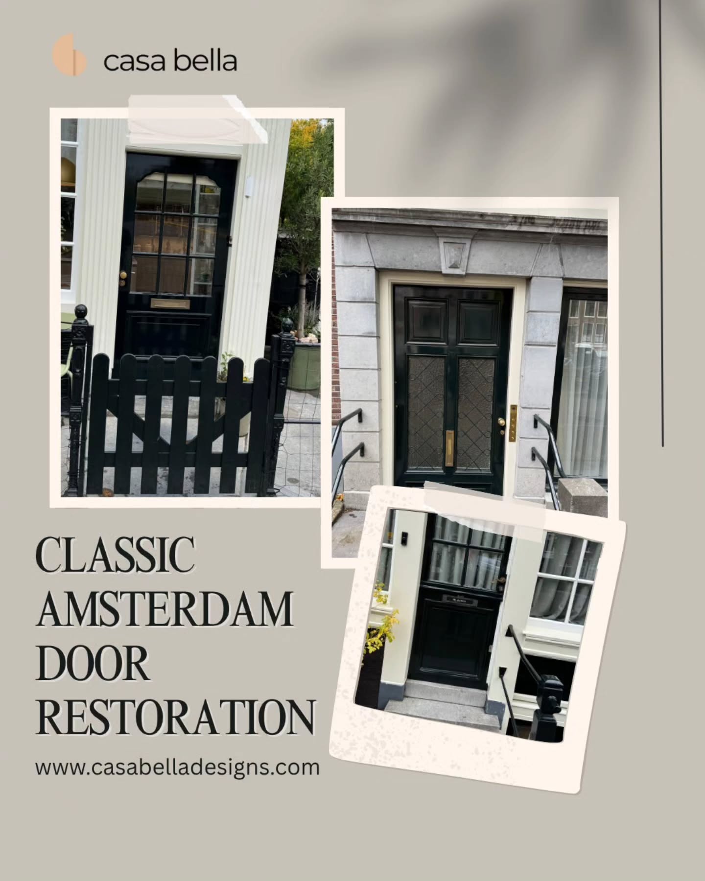Classic Charm, Restored to Perfection!
Where timeless Amsterdam architecture meets modern craftsmanship. Our expert team brings heritage doors back to life—reviving their elegance, detail, and history. Every restoration tells a story of beauty reborn. 🌿
Explore more transformation
#AmsterdamDesign #DoorRestoration #CasaBellaDesigns #InteriorElegance #HomeTransformation #ClassicStyle #ArchitecturalBeauty #LuxuryInteriors #TimelessDesign #restorationart