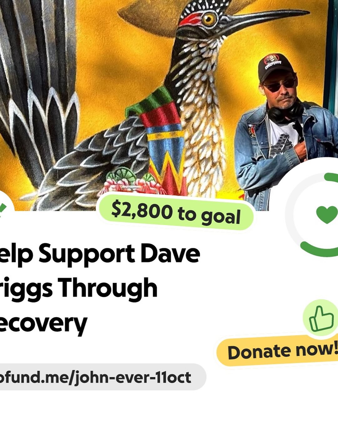 For those of you who donāt know, Dave Briggs is one of my best friends and heās going through a lot of stuff right now .heās not gonna be able to work for a while and heās going to be in rehabilitation. Anything that you can get would be greatly appreciated.. if you know Dave, you know heās very private so if you could give him his privacy and not contact him right now in his recovery that would be great. Thanks again everyone for helping out. Dave has brought so much beauty to our community, and now he needs our help. Heās facing a tough recovery after losing his leg. Please consider donating to support him during this time. šš
https://gofund.me/4d87eac12