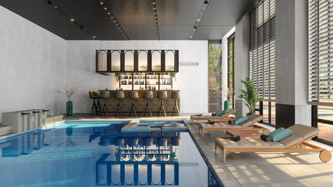 The perfect space for year-round entertaining & swimming! 🏊♂️🎉 Imagine hosting parties or relaxing by the pool no matter the season—how amazing is that?
#poolbar #barstools #happyhour #cocktails