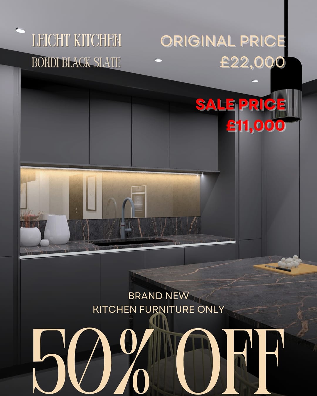 🔥 Brand New LEICHT Kitchen for Sale! 🔥
Still in original packaging — never used or installed 🙌
✨ Finish:
• Bondi Black Slate — sleek, modern, and timelessly elegant
⚠️ Note: Some units have minor water damage — replacement parts available at an additional cost.
💰 50% OFF!
Was £22,000, now only £11,000! 😍
A stunning statement kitchen that blends deep matte tones with premium Leicht craftsmanship — perfect for a contemporary home 🏡
📩 DM us for more info!