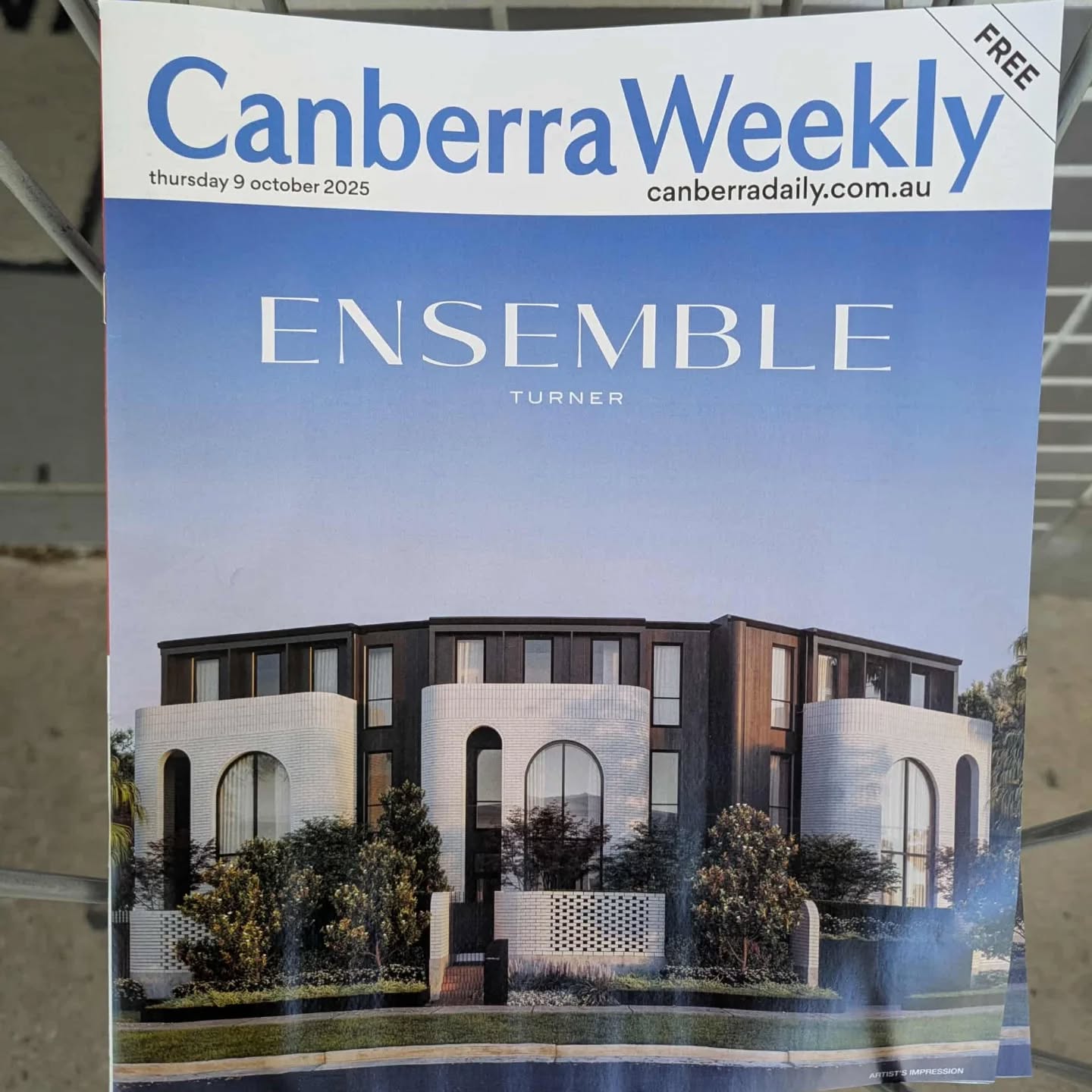 Fun to see one of our projects feature a cover page!
Ensemble Turner, scaffold has just come down too - we'll send some updates soon.
#missingmiddle
#townhousescanberra
#canberraarchitecture