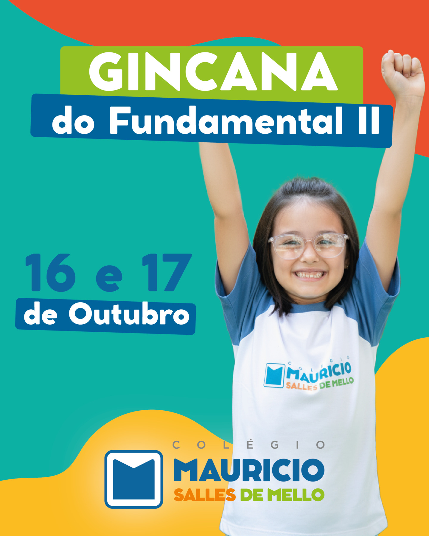 Com muita animação, estamos preparando a Gincana do Fundamental II! 🎉
Será um momento de integração, aprendizado e diversão, no qual os alunos poderão demonstrar suas habilidades, trabalho em equipe e espírito de cooperação. Atividades variadas, desafios, jogos e provas especiais vão movimentar nossa escola e tornar esses dias inesquecíveis! 🏅👏💙
A Gincana acontecerá nos dias 16 e 17 de outubro.
Do Maternal ao Ensino Fundamental II
Período Integral
Programa Bilíngue
708 Norte
(61) 3340-5545
#gincanadofundamental #métodomontessori
#colégiomauriciosalles #educaçãofundamental