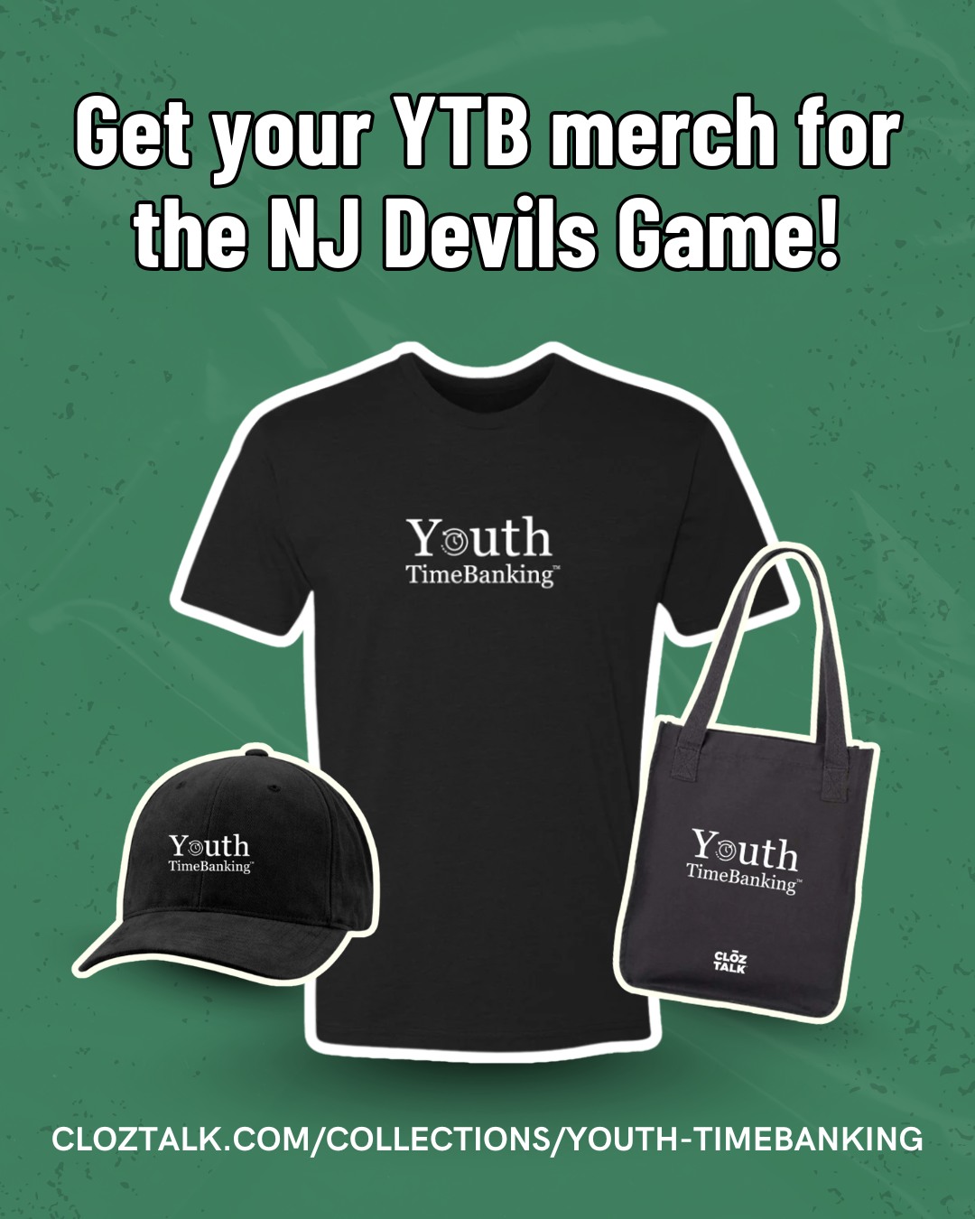 🏒 Heading to the NJ Devils game with Youth TimeBanking? Show your YTB spirit in the stands!
Grab your hat, shirt, or tote before game day and help us represent YTB. https://cloztalk.com/collections/youth-timebanking