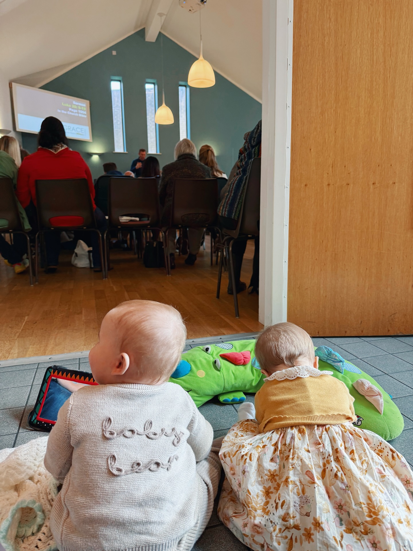 Even our tiniest hearts are soaking up Sunday’s message 💛 #ChurchFamily #SundayGrace