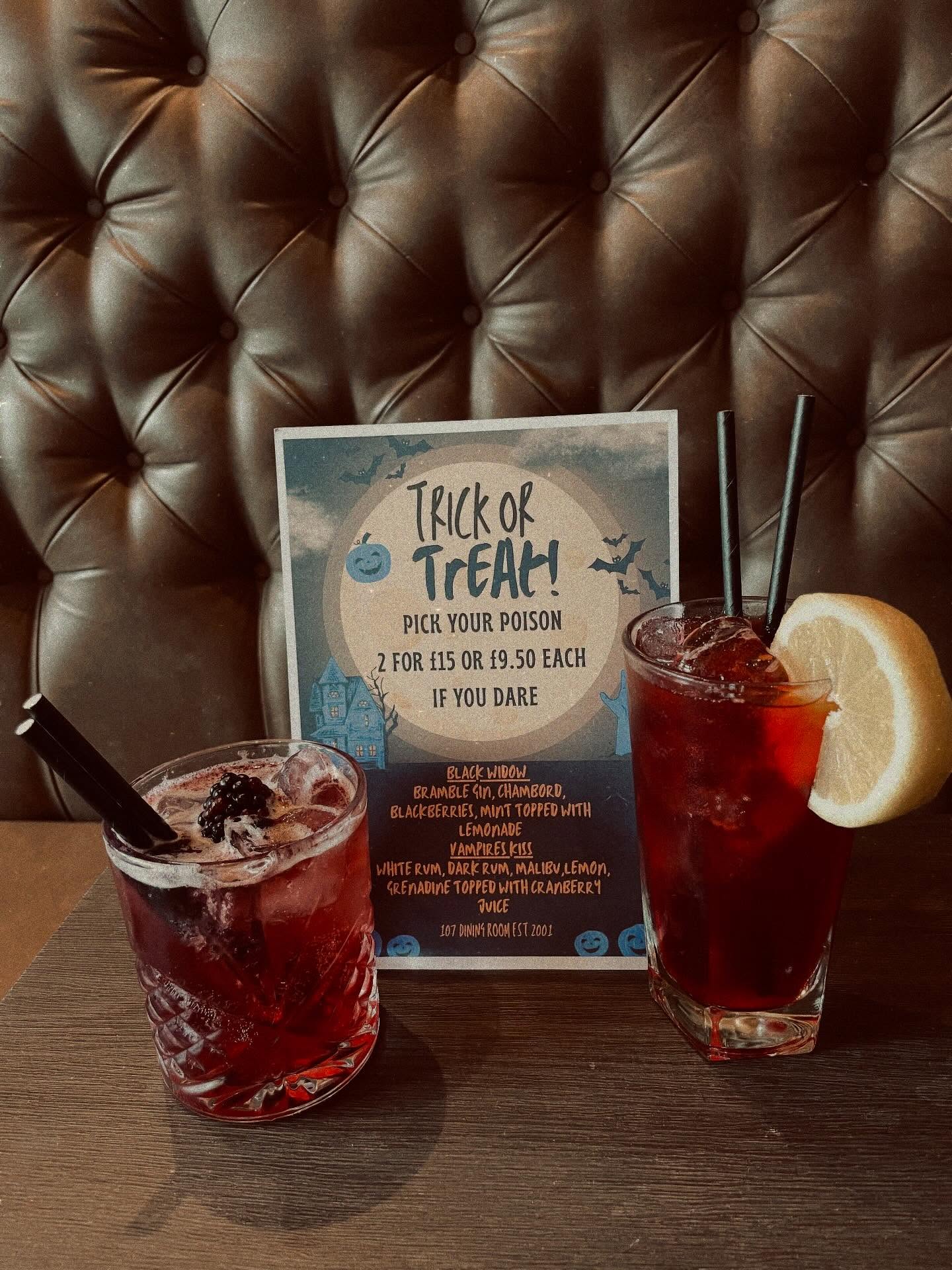 👻 Sip if you dare! Our Halloween cocktails are brewing all month long - creepy, crafty, and frightfully delicious. 2 for £15 or £9.50 come and join us if you dare🎃
🍸🕸️ #BoozySpirits #HalloweenDrinks#Haloween