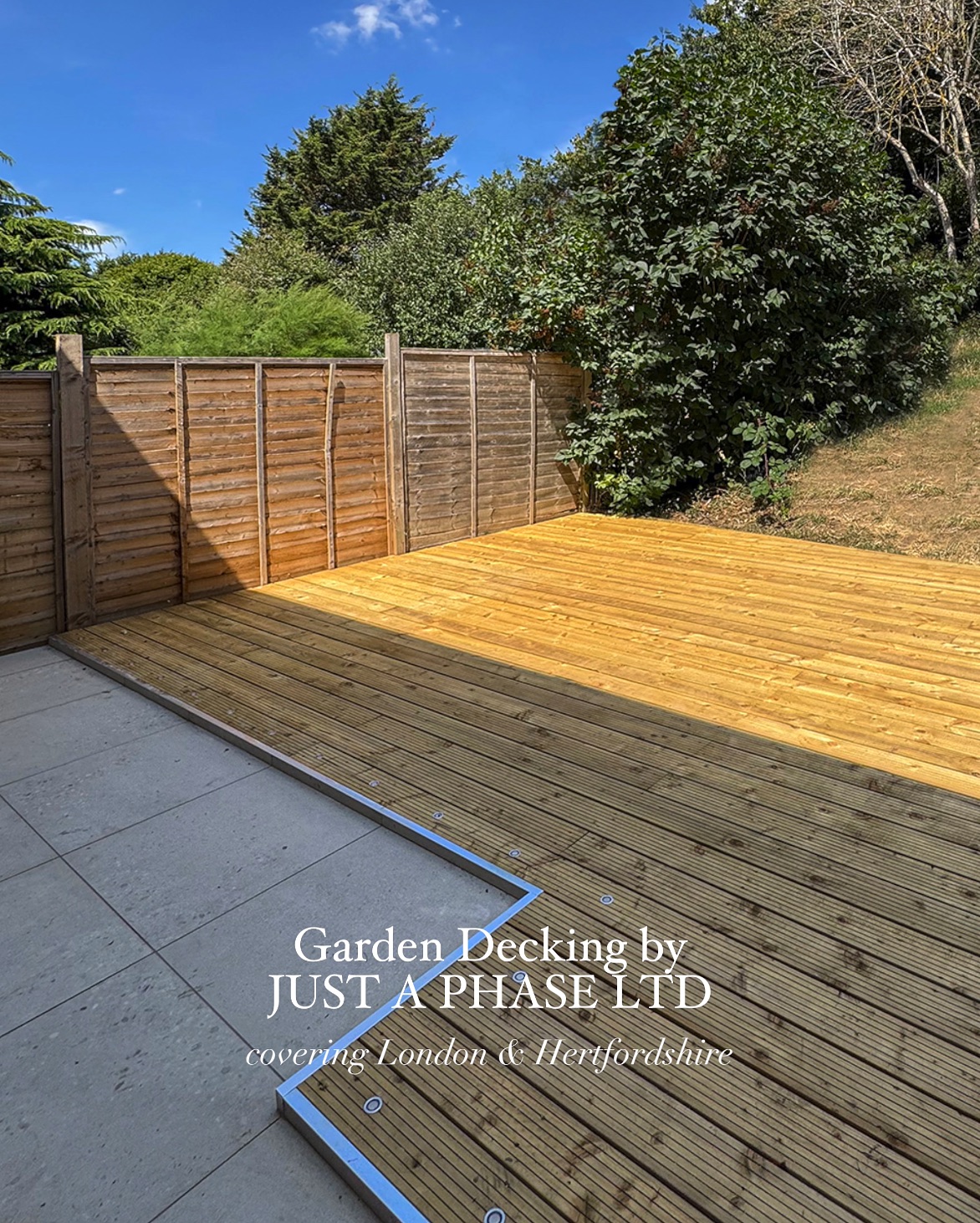 Inside or outside, we specialise in creating your dream space. 🌳
For this project, we designed and built a bespoke decking area, giving our client more room to enjoy and make the most of their garden.
#JustAPhase #Garden #Decking #GardenDesign #London #Hertfordshire